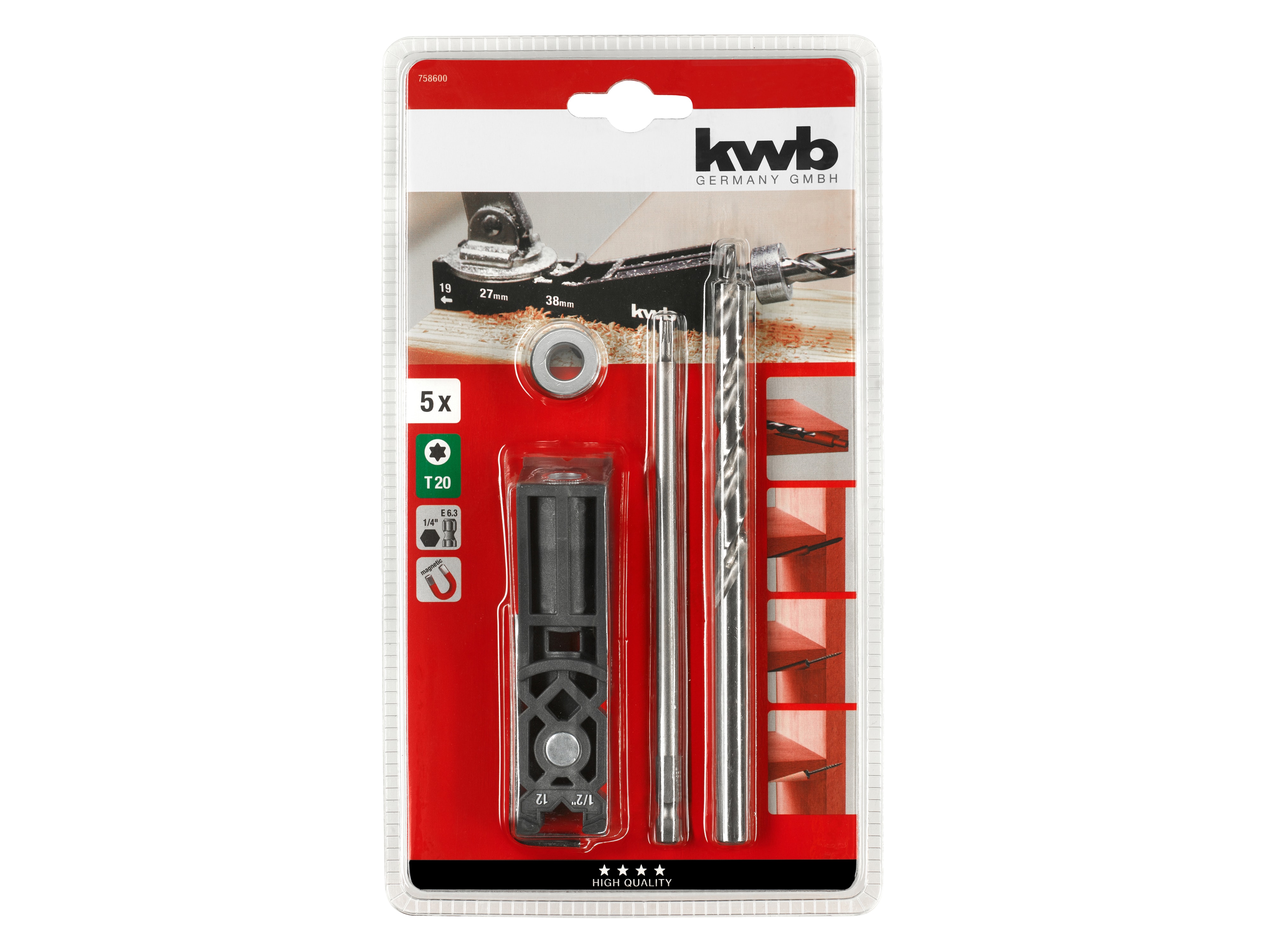 KWB Bohrschablone, 758600, 5-teilig KWB Bohrschablone, 758600, 5-teilig