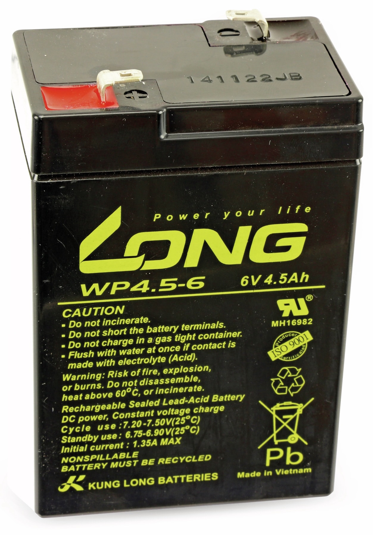 KUNG LONG Blei-Akkumulator WP4,5-6, 6 V-/4,5 Ah, zyklenfest KUNG LONG Blei-Akkumulator WP4,5-6, 6 V-/4,5 Ah, zyklenfest