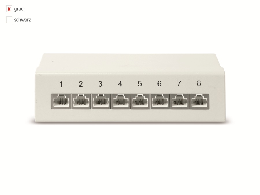 RED4POWER CAT.5e Patchpanel R4-N107G, 8-fach, grau RED4POWER CAT.5e Patchpanel R4-N107G, 8-fach, grau