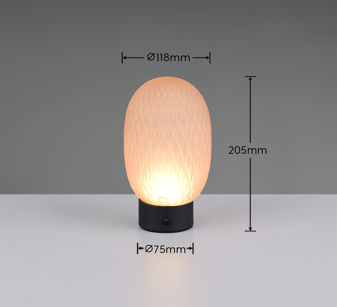 TRIO LED-Akku-Tischleuchte FACETTE, 564210113, 1,5W, 140lm, 3000K, amber TRIO LED-Akku-Tischleuchte FACETTE, 564210113, 1,5W, 140lm, 3000K, amber