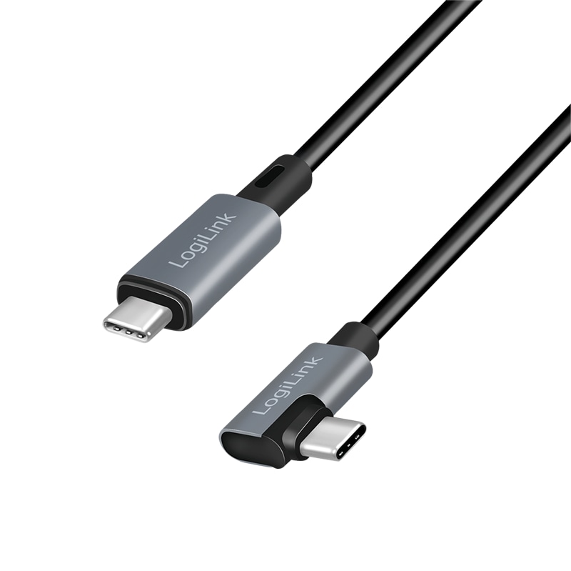 LOGILINK USB2.0 Typ-C CU0182, C/M 90°, PD, schwarz, 1,0m LOGILINK USB2.0 Typ-C CU0182, C/M 90°, PD, schwarz, 1,0m