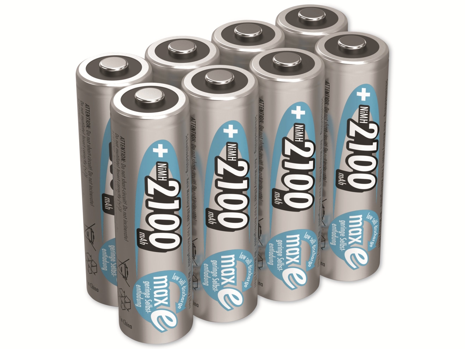 ANSMANN NiMH-Mignon-Akku maxE, 2100 mAh, 1,2V-, 8 Stück ANSMANN NiMH-Mignon-Akku maxE, 2100 mAh, 1,2V-, 8 Stück