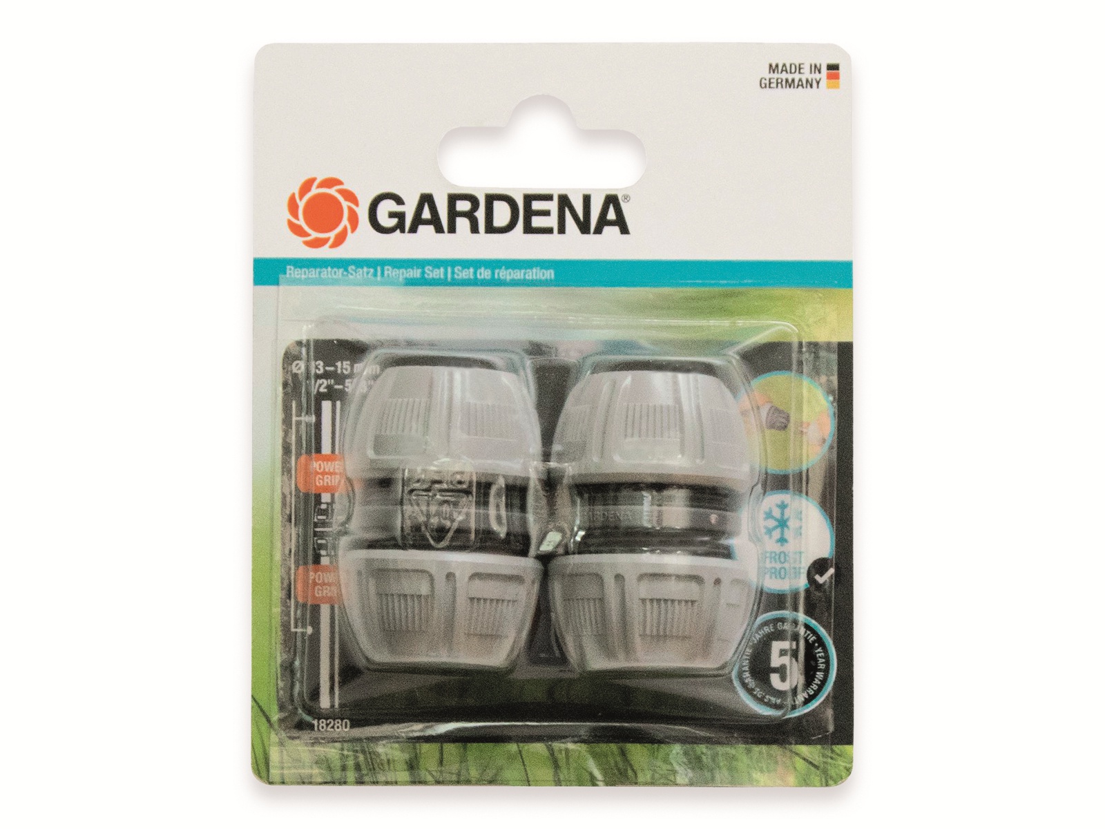 GARDENA Schlauchkupplung 18280-20, 13 mm (1/2") - 15 mm (5/8"), 2 Stück
