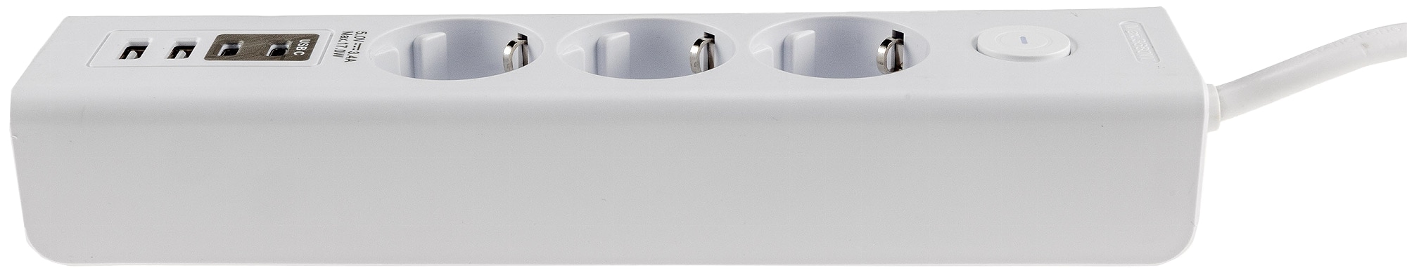 CHILITEC Steckdosenleiste, 3-fach, USB-A+C, 1,5 m Zuleitung, weiß CHILITEC Steckdosenleiste, 3-fach, USB-A+C, 1,5 m Zuleitung, weiß