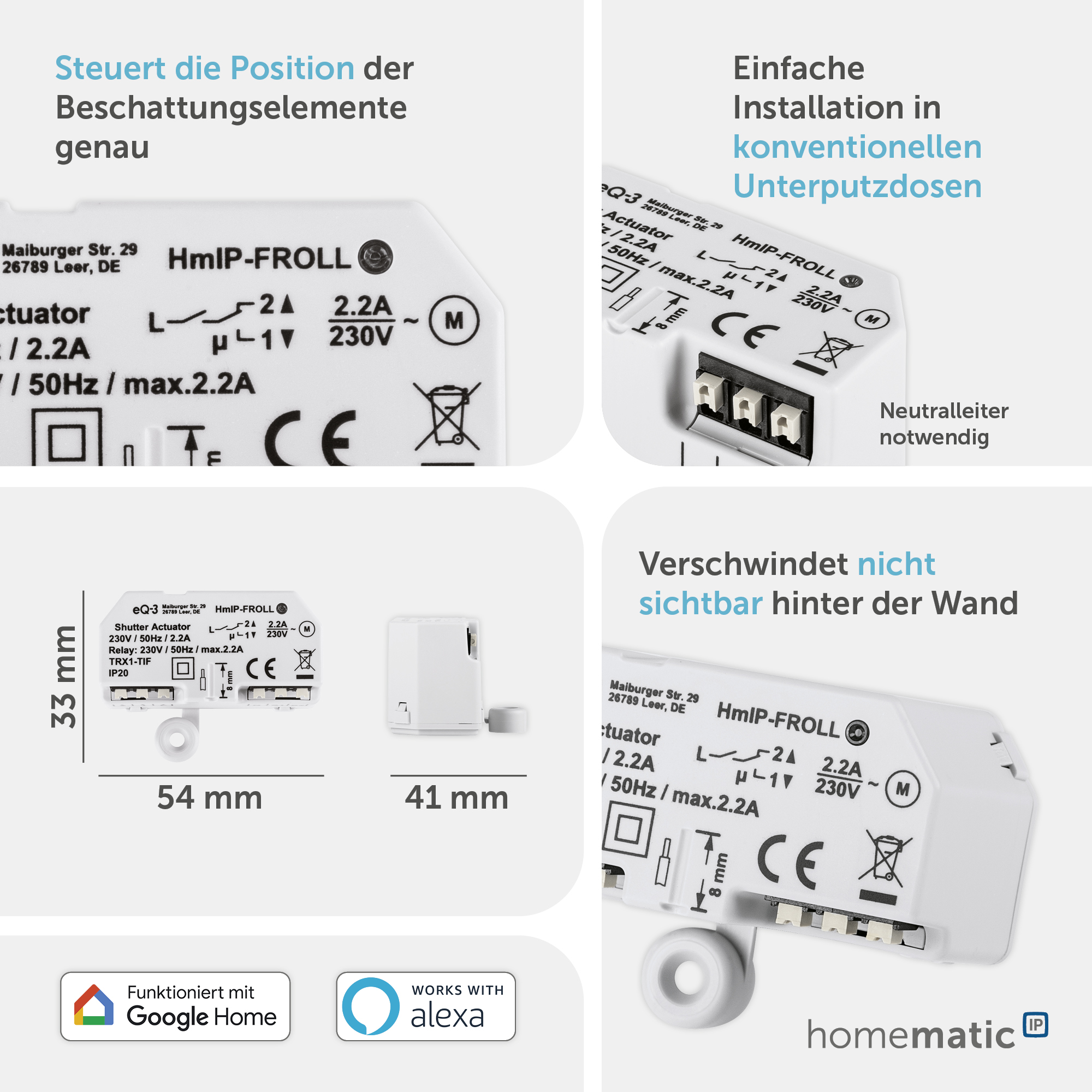 HOMEMATIC IP Smart Home 151347A0, Rollladenaktor, Unterputz HOMEMATIC IP Smart Home 151347A0, Rollladenaktor, Unterputz