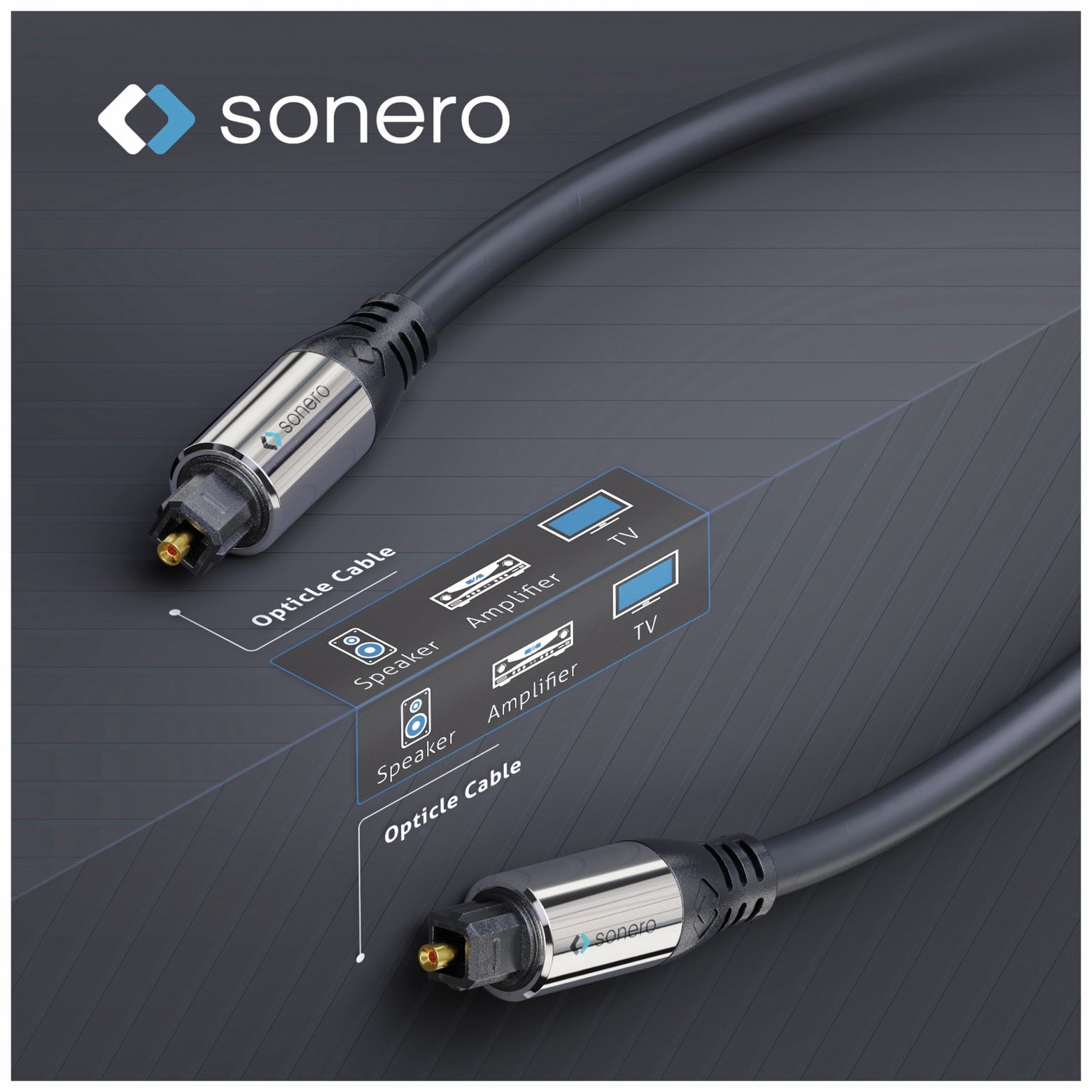 SONERO Lichtleiter-Kabel, 7,5 m, schwarz SONERO Lichtleiter-Kabel, 7,5 m, schwarz