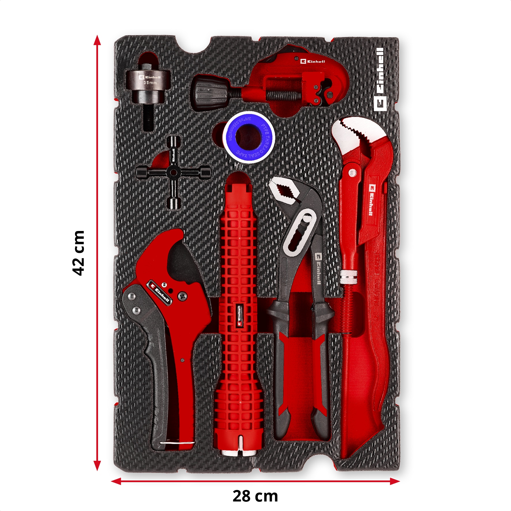 EINHELL E-Case-Einleger Sanitärinstallation Klempner-Set, 370527, 8-teilig EINHELL E-Case-Einleger Sanitärinstallation Klempner-Set, 370527, 8-teilig