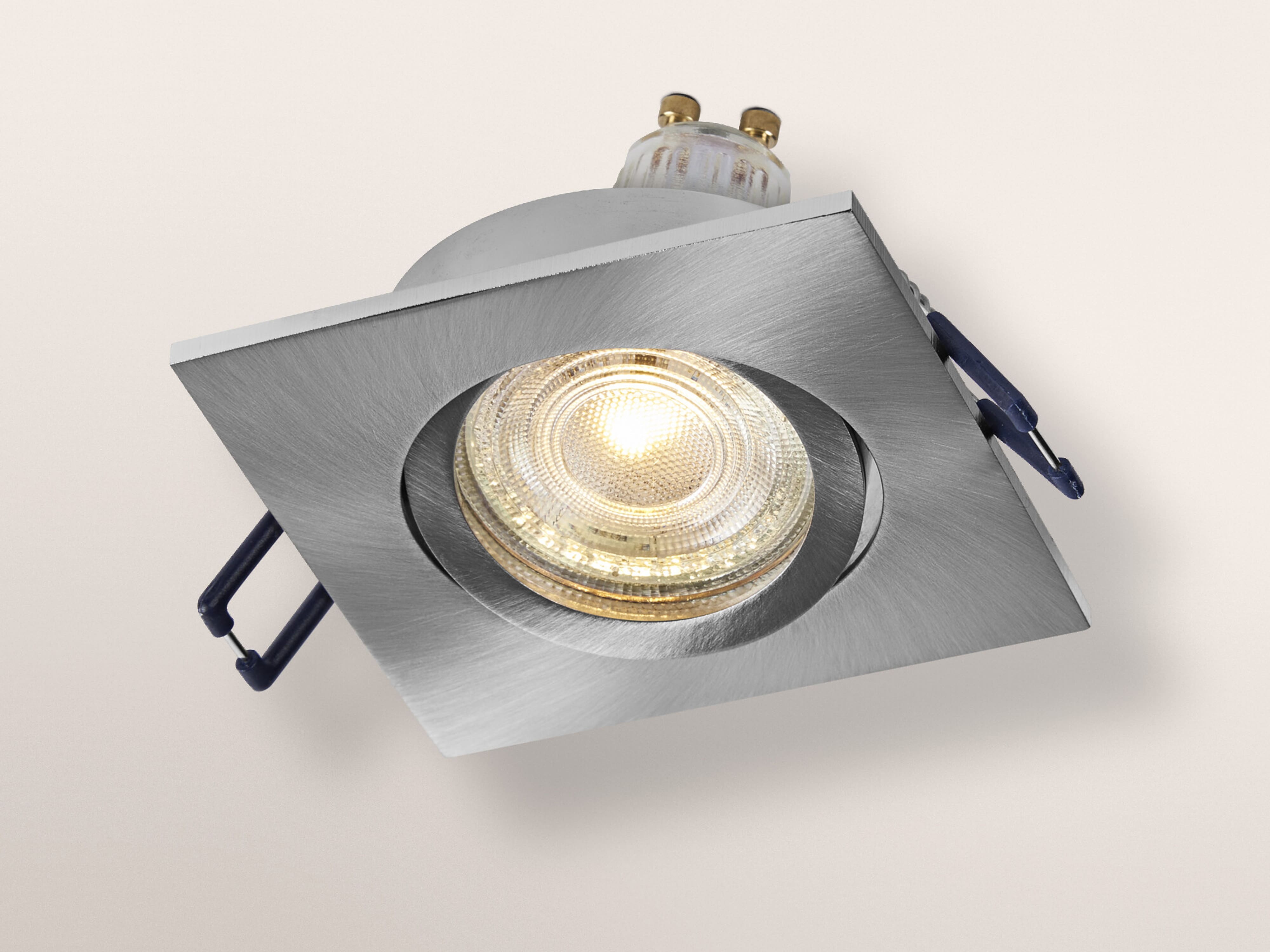 OSRAM LED-Einbauleuchte, GU10, 4,5W, 2700K, 400lm, warmweiß, IP20, Satin-Nickel, 3er Set OSRAM LED-Einbauleuchte, GU10, 4,5W, 2700K, 400lm, warmweiß, IP20, Satin-Nickel, 3er Set