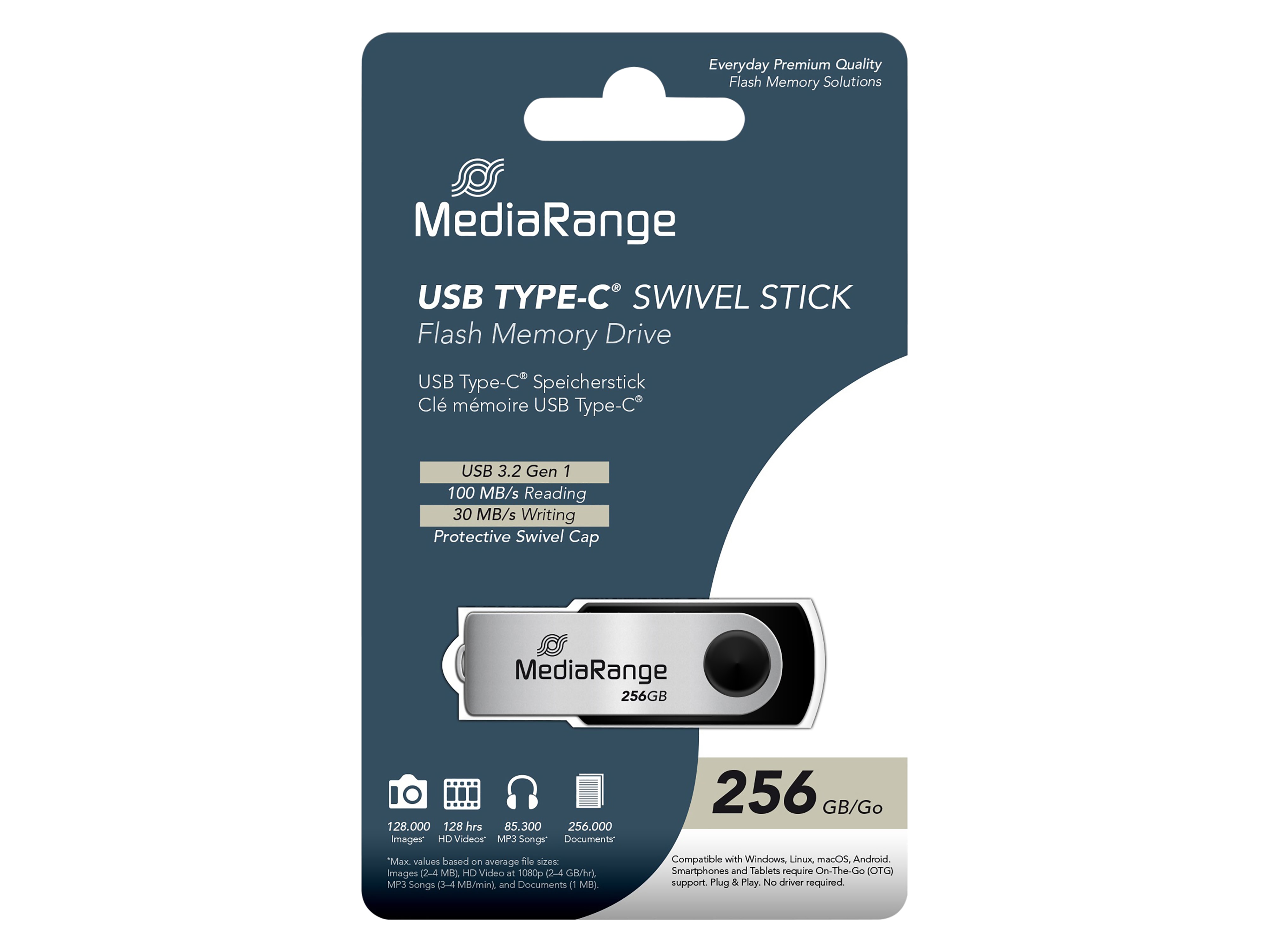 MEDIARANGE USB-Stick MR1955 USB 3.2 256GB MEDIARANGE USB-Stick MR1955 USB 3.2 256GB