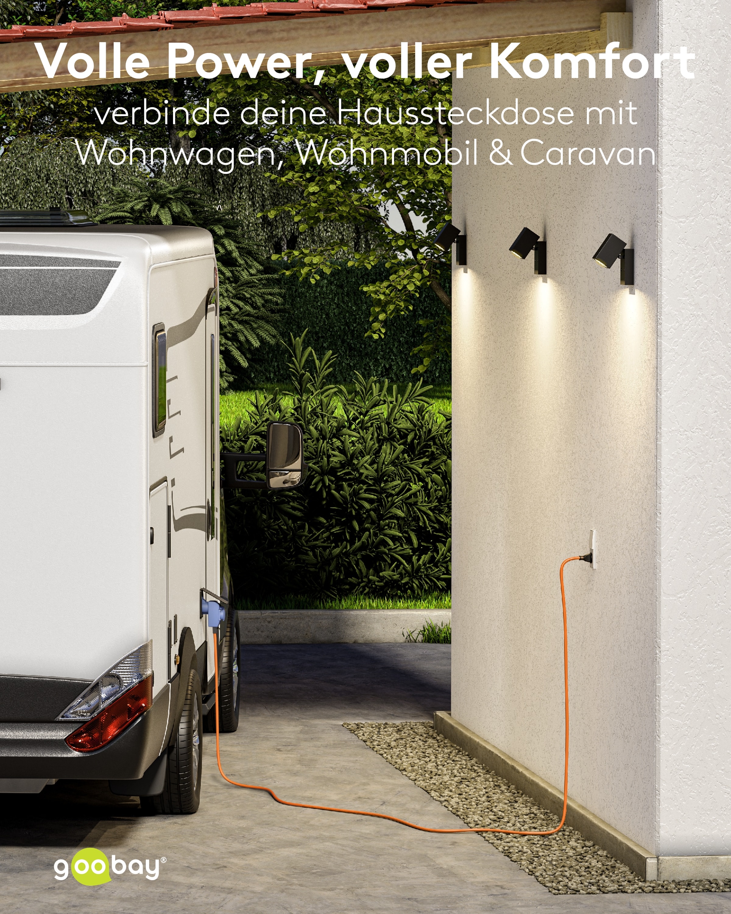 GOOBAY CEE-Adapterkabel 76222, 1,5 m, Schutzkontakt Stecker zu CEE-+ SK.-Kupplung GOOBAY CEE-Adapterkabel 76222, 1,5 m, Schutzkontakt Stecker zu CEE-+ SK.-Kupplung