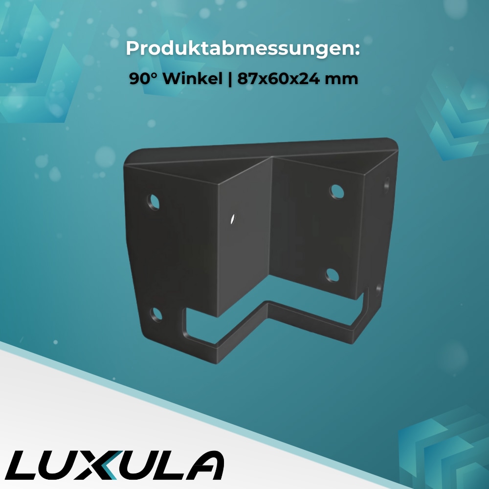 LUXULA Eckwandhalterung für Fluter LX400190, 191, 192, 193, schwarz LUXULA Eckwandhalterung für Fluter LX400190, 191, 192, 193, schwarz