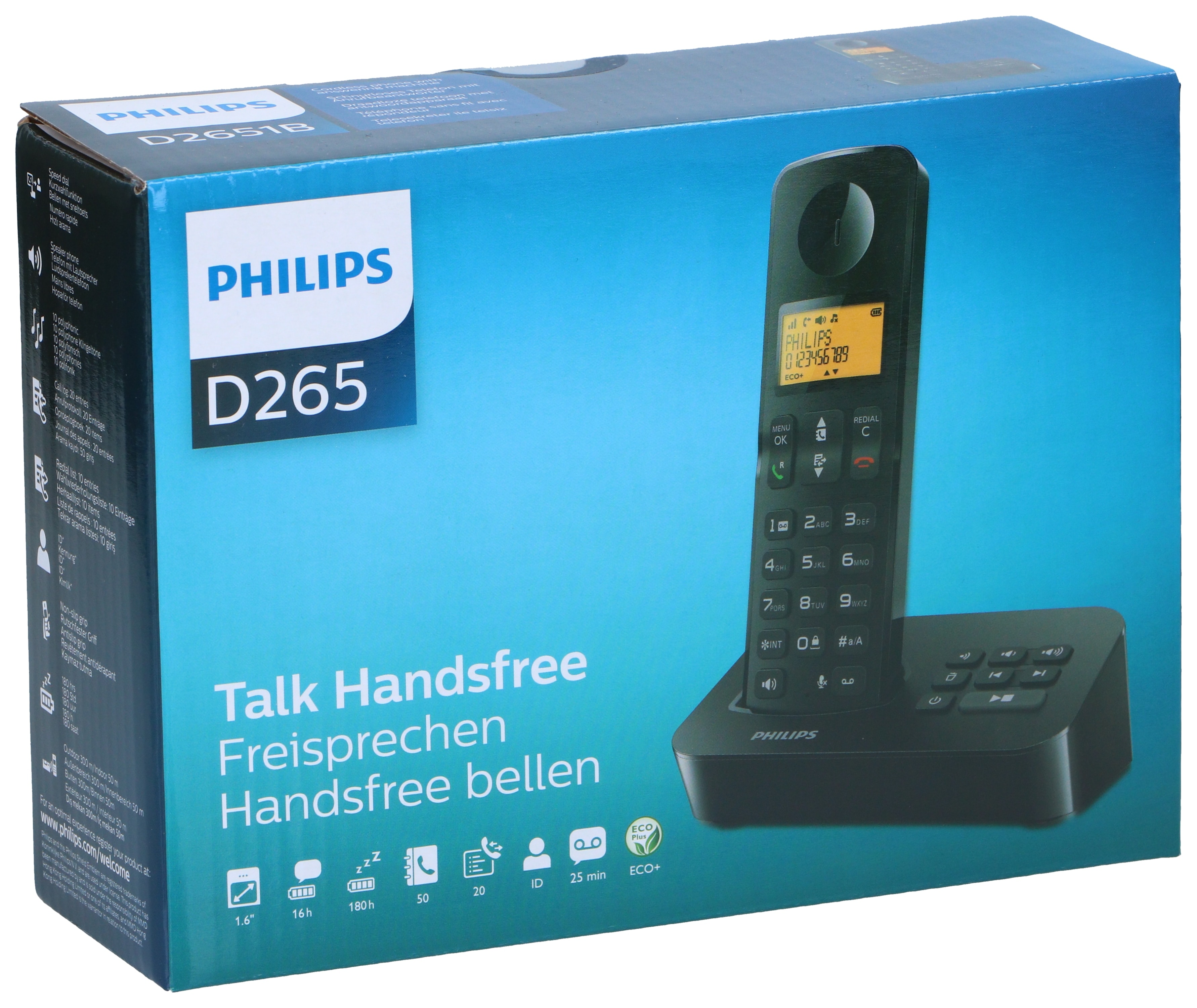 PHILIPS Cordless Telefon D2651B