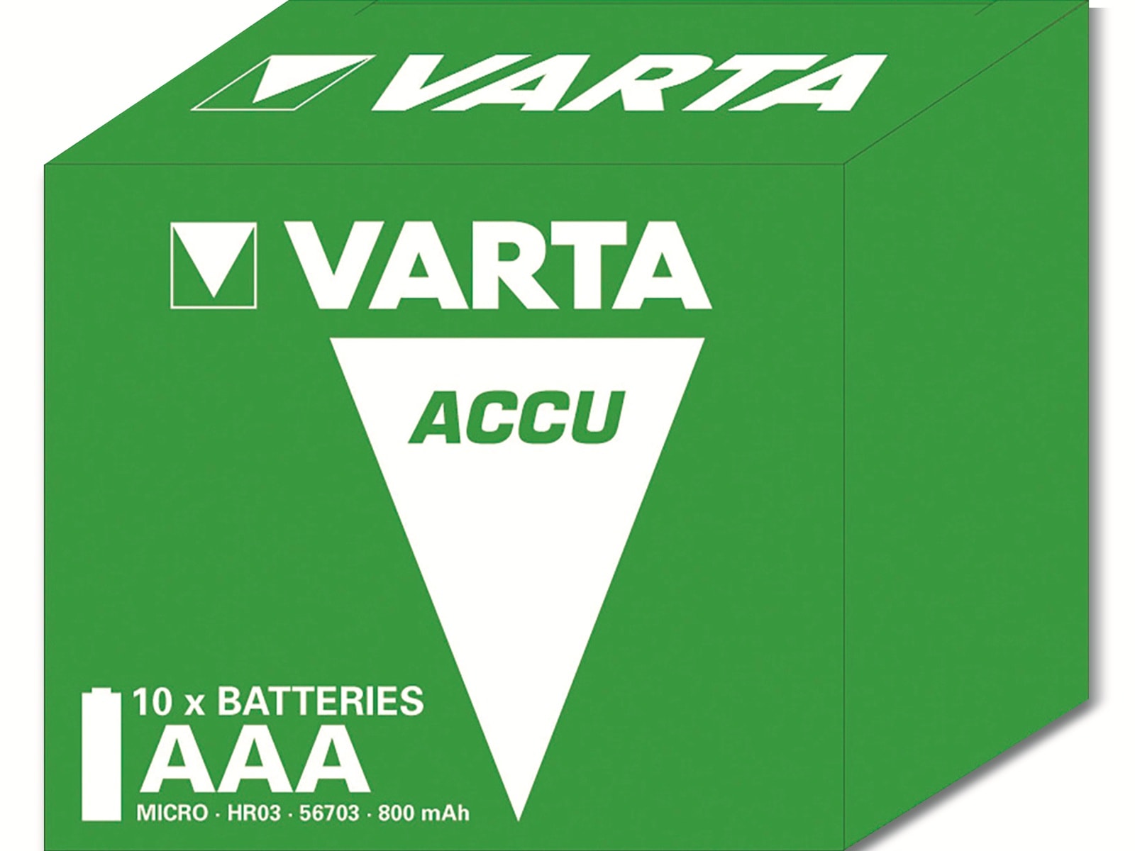 VARTA Akku NiMH, Micro, AAA, HR03, 1.2V/800mAh, Accu Power, Pre-charged, 10er Pack VARTA Akku NiMH, Micro, AAA, HR03, 1.2V/800mAh, Accu Power, Pre-charged, 10er Pack