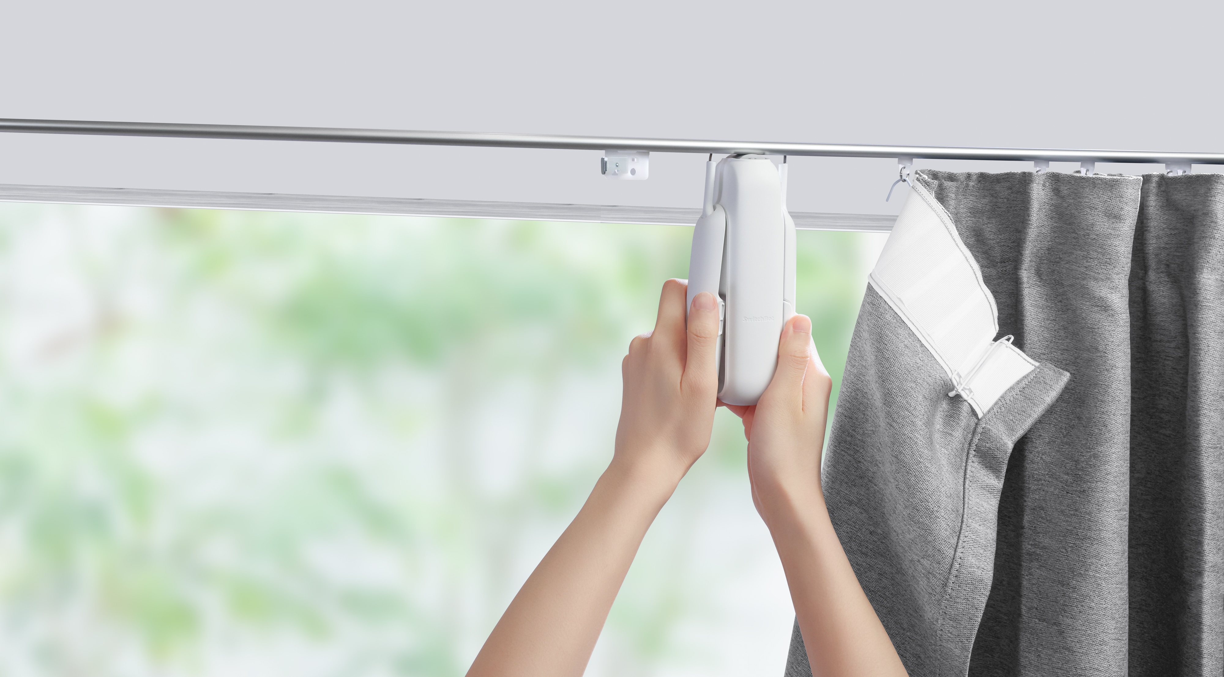 SWITCHBOT Smarter Vorhangöffner, Curtain U Rail 3, weiß SWITCHBOT Smarter Vorhangöffner, Curtain U Rail 3, weiß