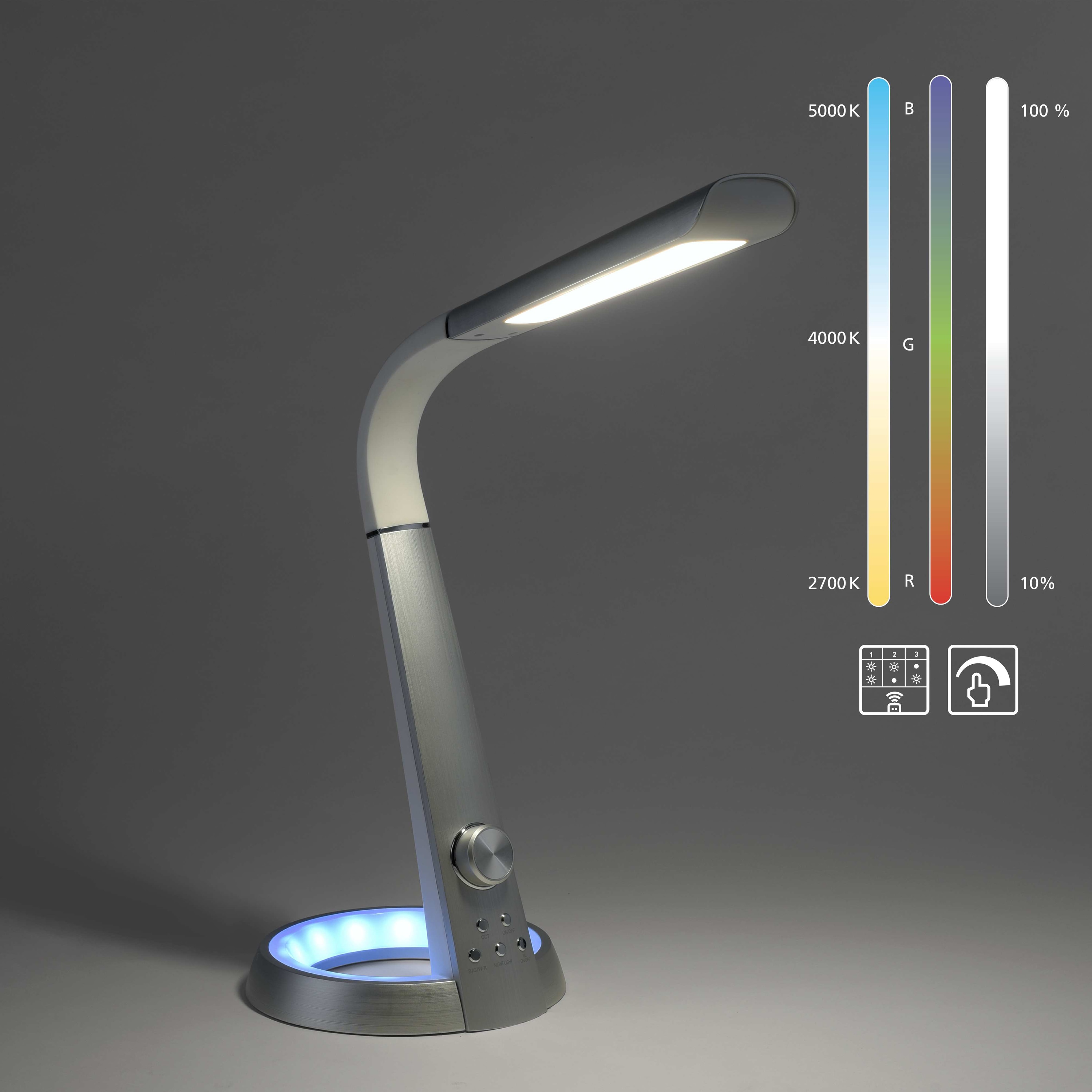 PAUL NEUHAUS LED-Tischleuchte aluminiumfarbig, 7,3 W, 780 lm, CCT, RGB PAUL NEUHAUS LED-Tischleuchte aluminiumfarbig,, 7,3 W, 780 lm, CCT, RGB