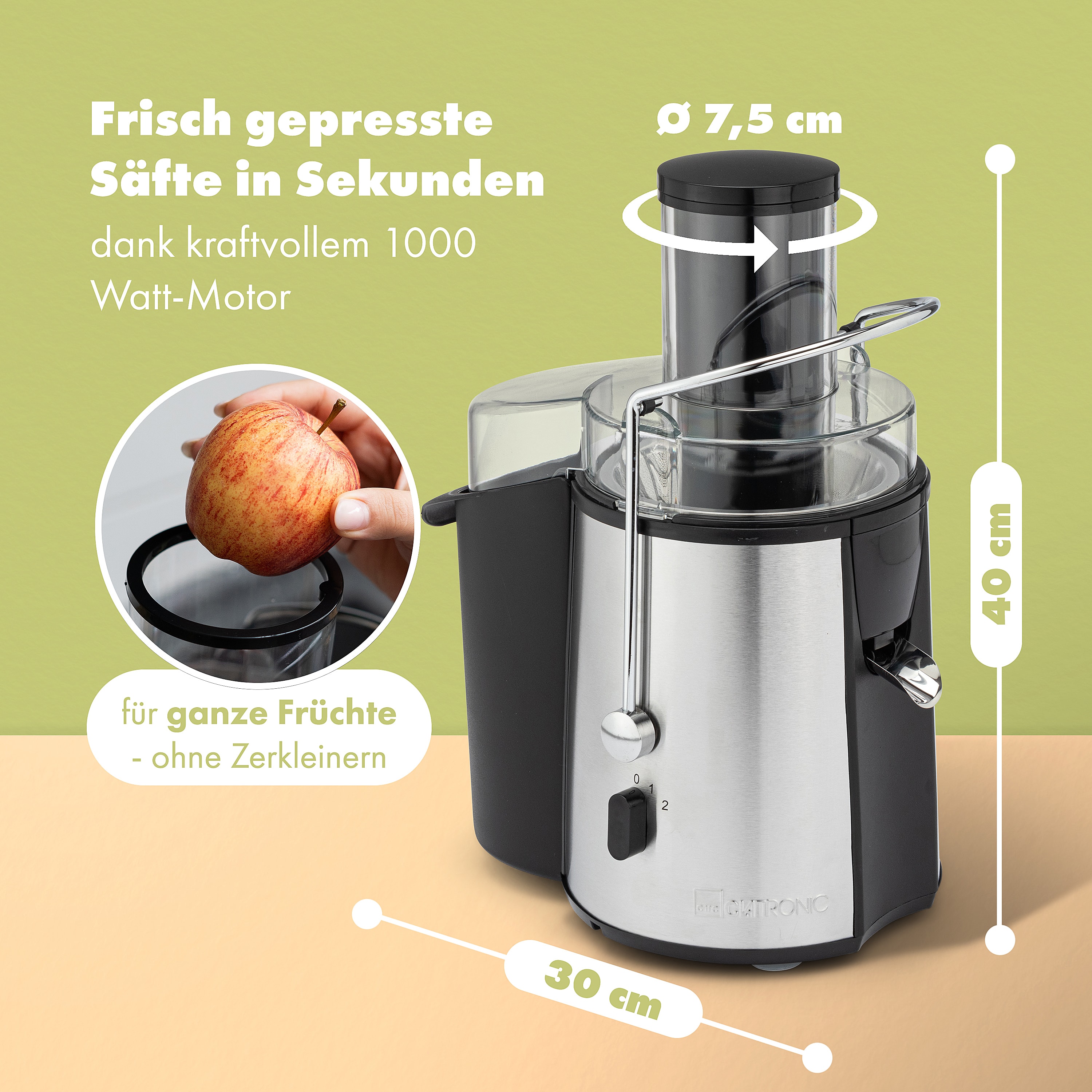 CLATRONIC Entsafter AE 3532, direkter Saftauslauf, schwarz-inox, 1000 W CLATRONIC Entsafter AE 3532, direkter Saftauslauf, schwarz-inox, 1000 W