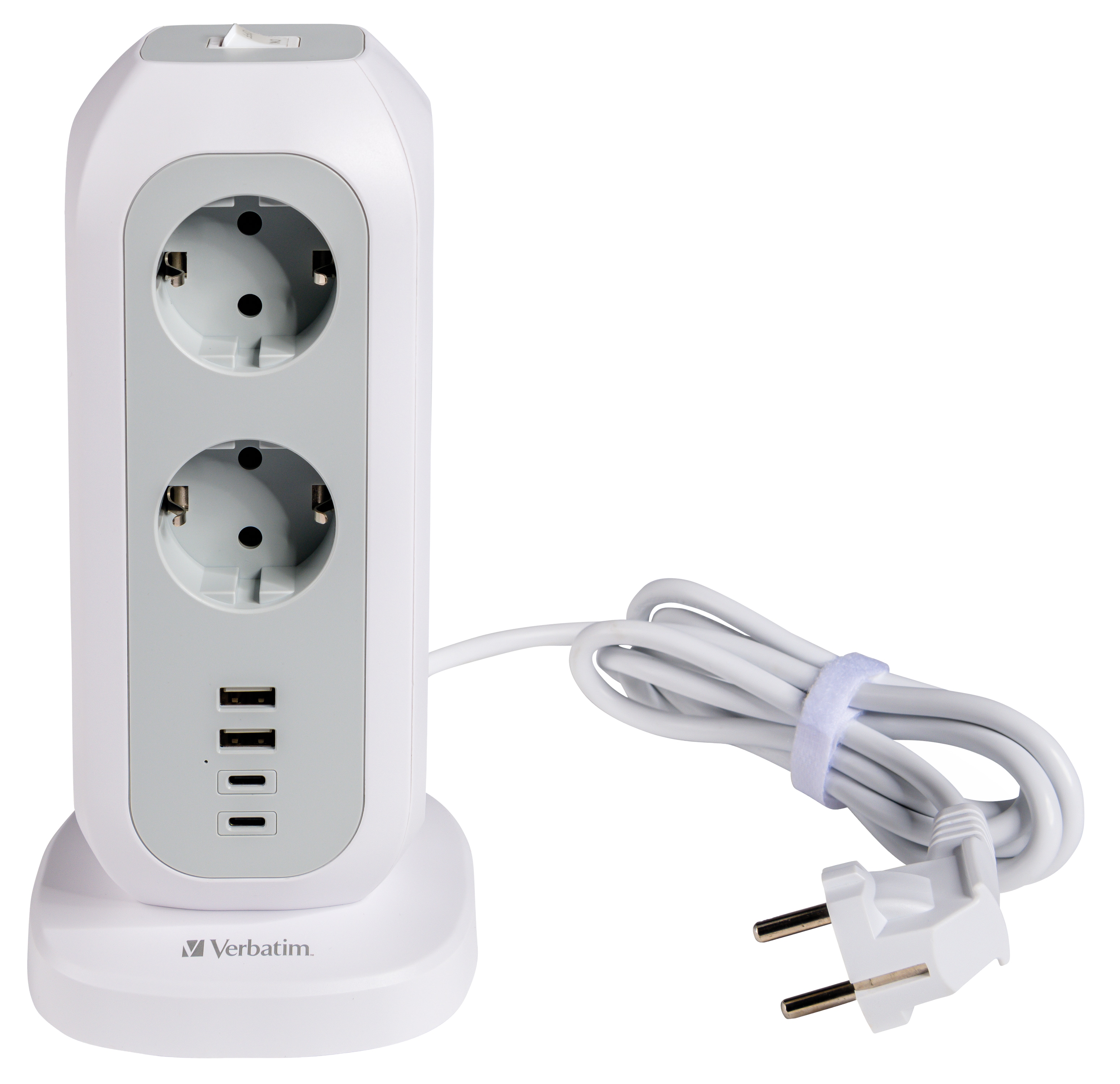 VERBATIM Steckdosenverteiler EUPT-01, Tower, 11-fach, 2x USB-A, 2x USB-C VERBATIM Steckdosenverteiler EUPT-01, Tower, 11-fach, 2x USB-A, 2x USB-C