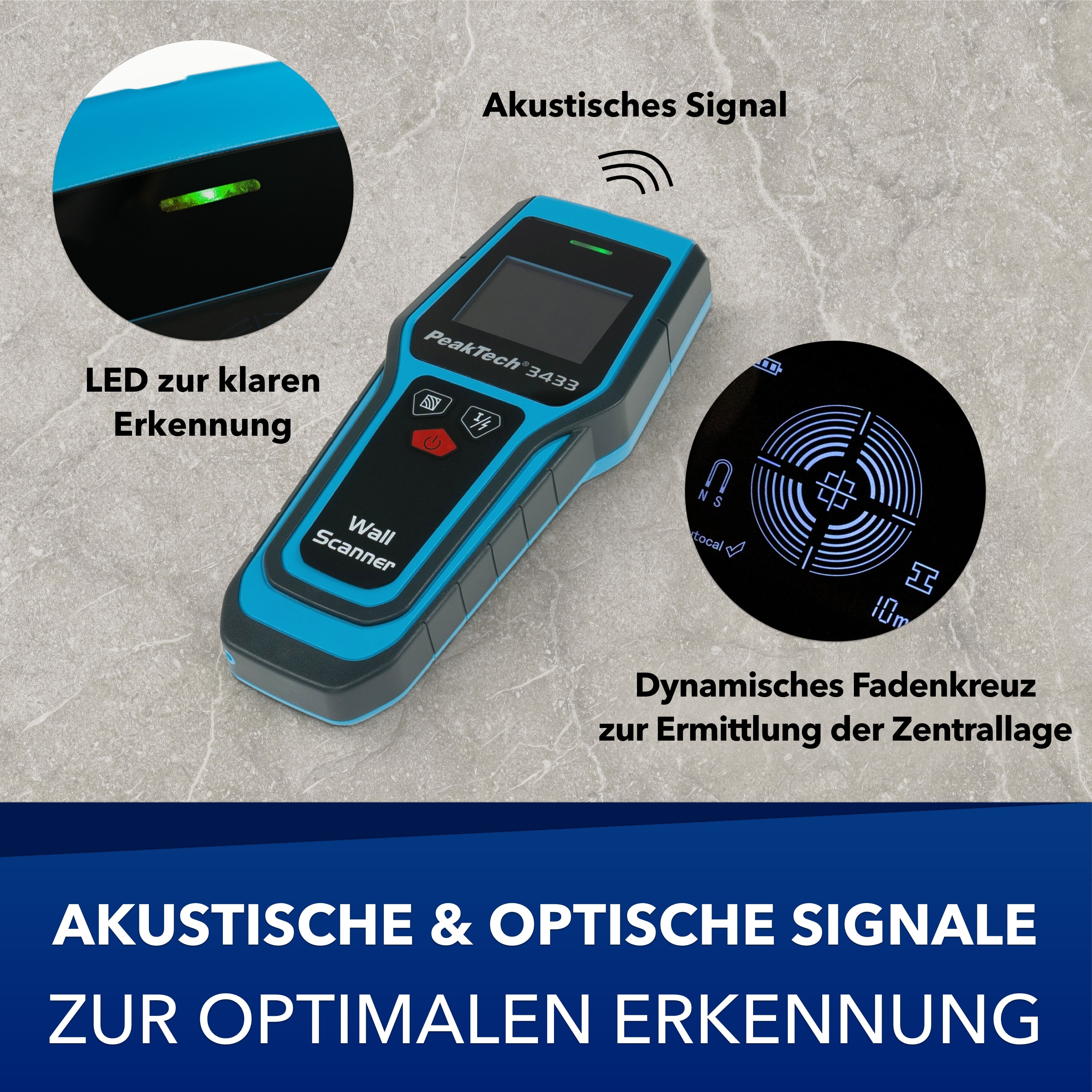 PEAKTECH Digitaler Wandscanner, P 3433 PEAKTECH Digitaler Wandscanner, P 3433