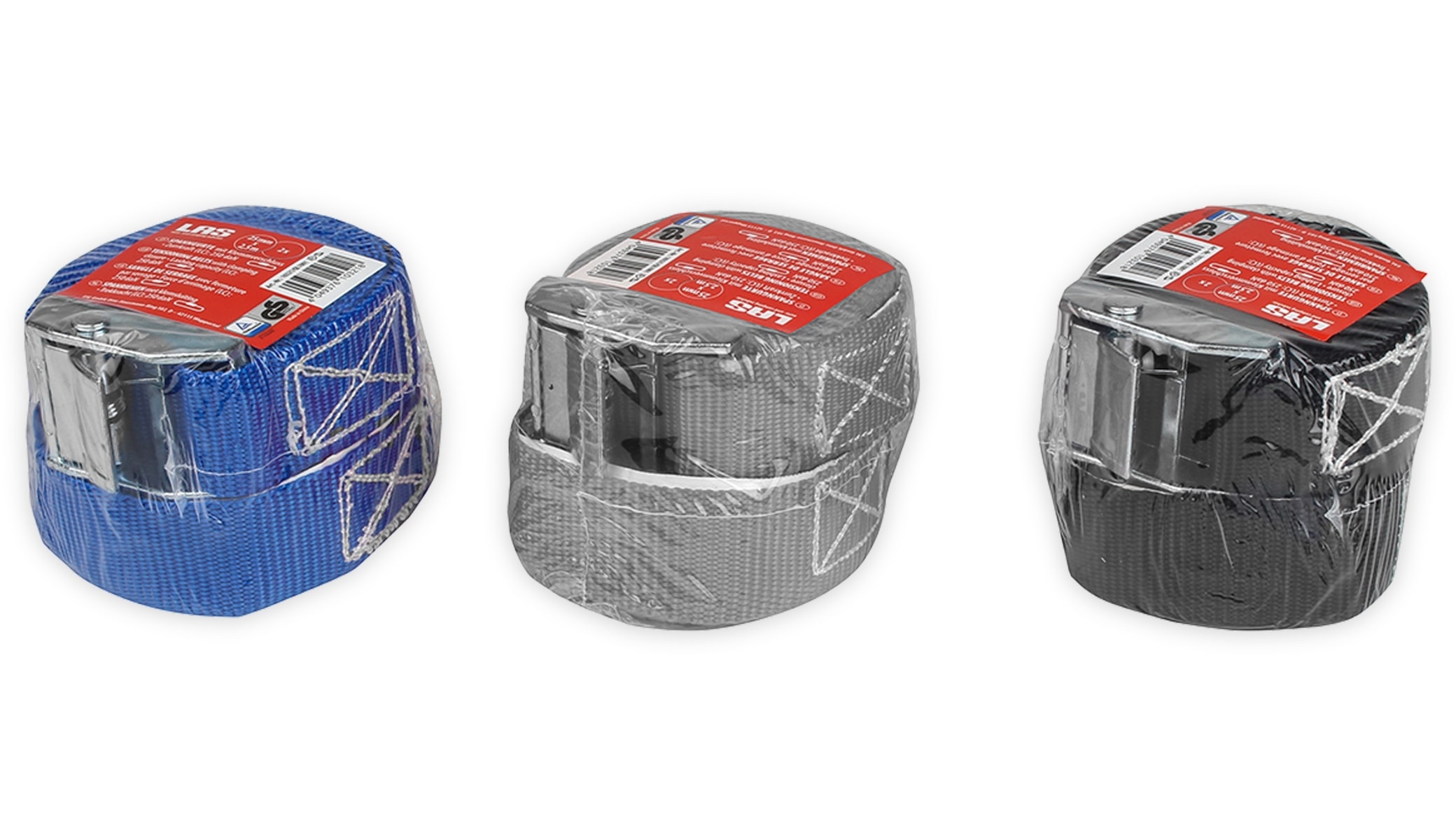 LAS Spanngurt 10321, 250x2,5 cm, mit Klemmverschluss, 250 daN, 2 Stück LAS Spanngurt 10321, 250x2,5 cm, mit Klemmverschluss, 250 daN, 2 Stück