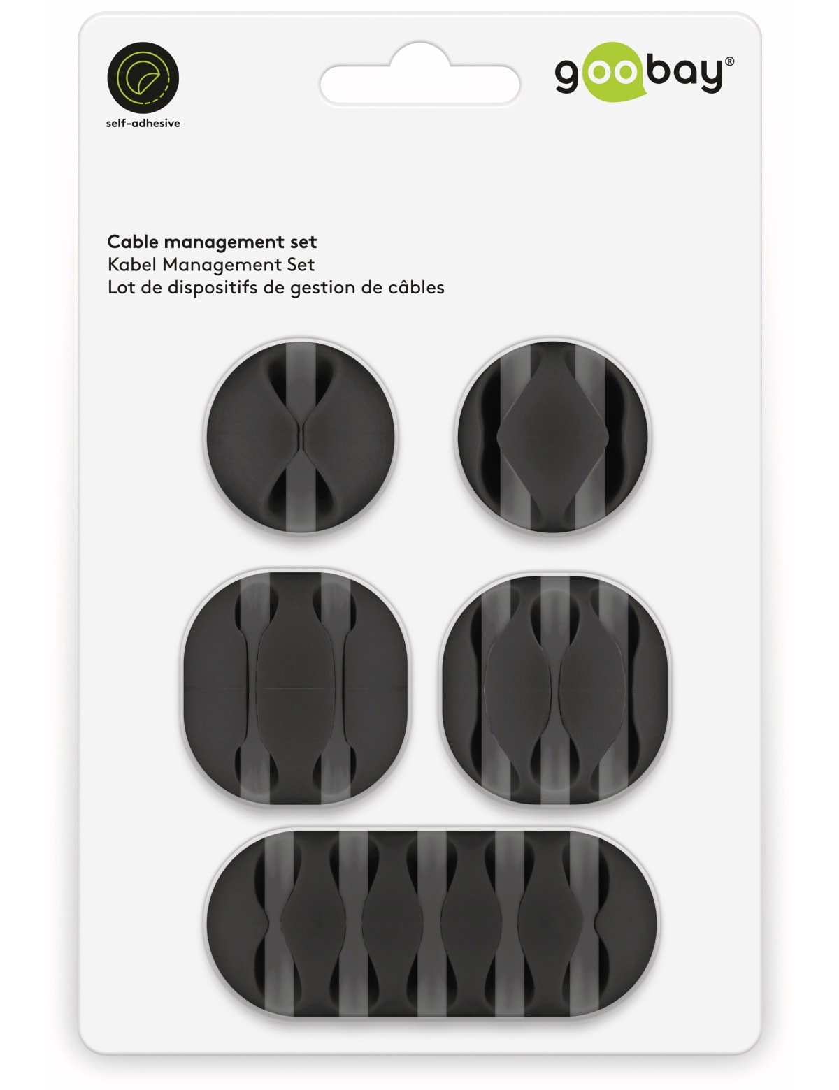 GOOBAY Kabel Management 5er-Set, schwarz GOOBAY Kabel Management 5er-Set, schwarz