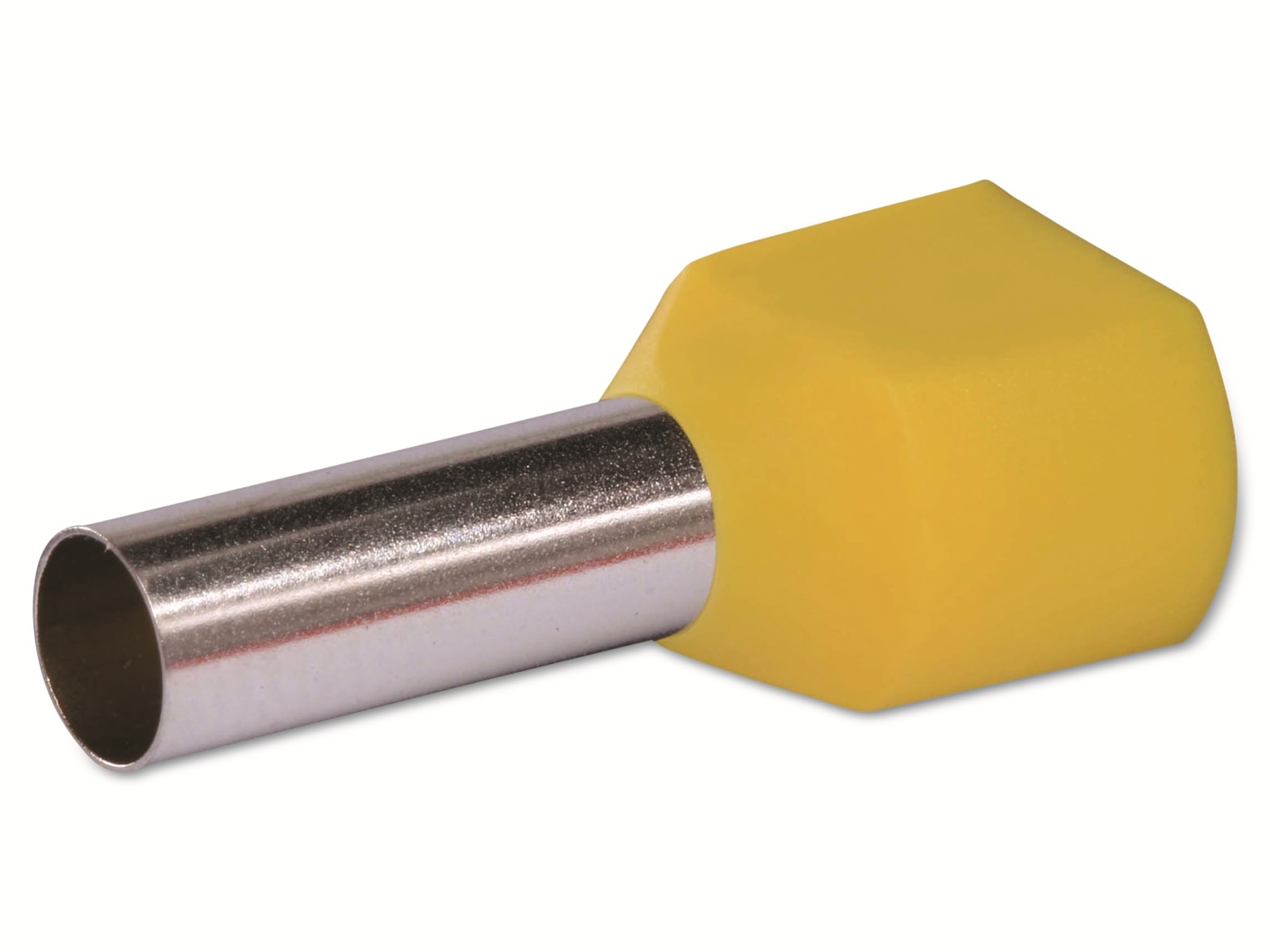 QUADRIOS Zwillings-Aderendhülse 22C439, 6 mm², Gelb, Teilisoliert, 100 Stück QUADRIOS Zwillings-Aderendhülse, 22C439, 6 mm², Gelb, Teilisoliert, 100 St.