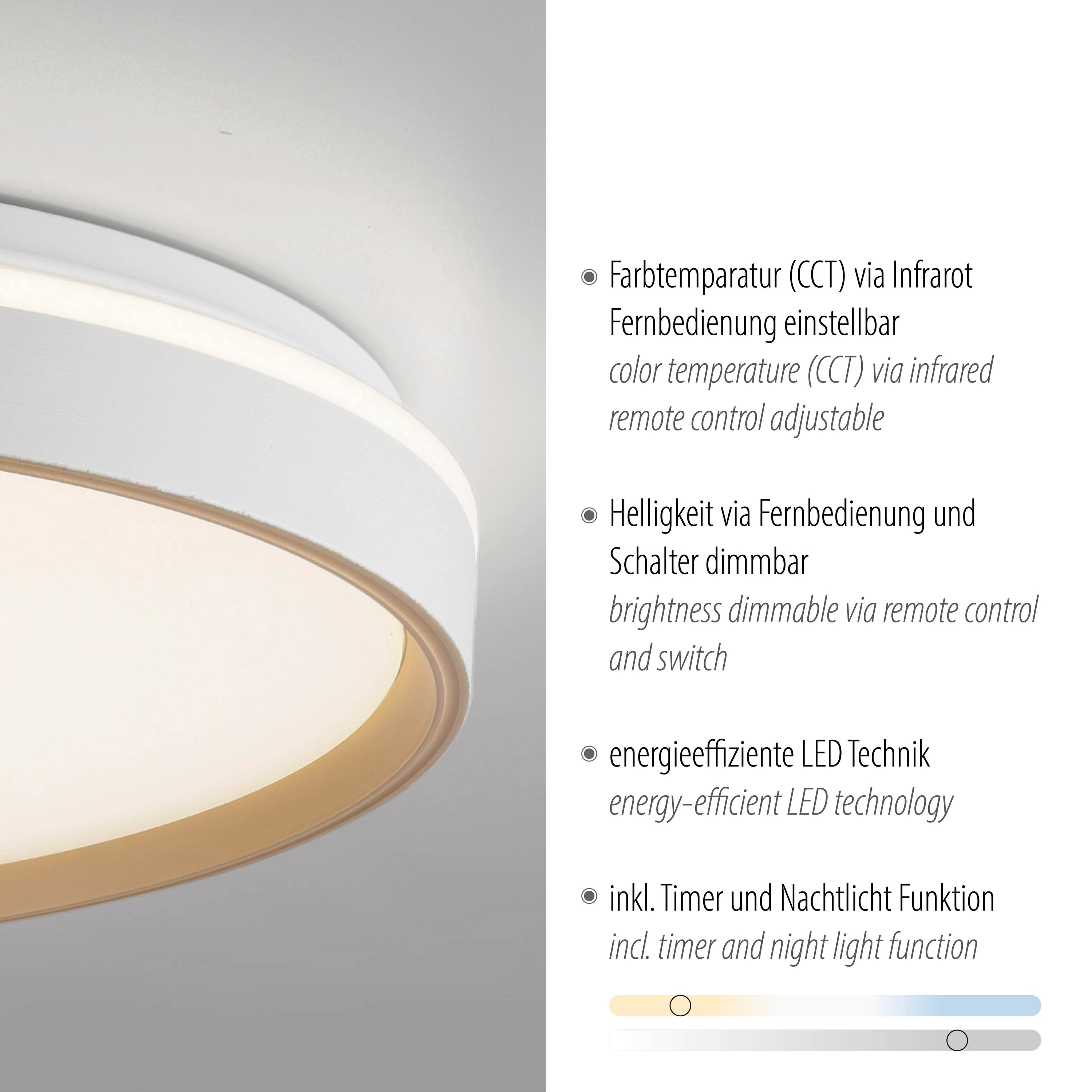 JUST LIGHTLED-Deckenleuchte 14278-39, 34W, CCT, 4600lm, IP20, weiß/sand JUST LIGHTLED-Deckenleuchte 14278-39, 34W, CCT, 4600lm, IP20, weiß/sand