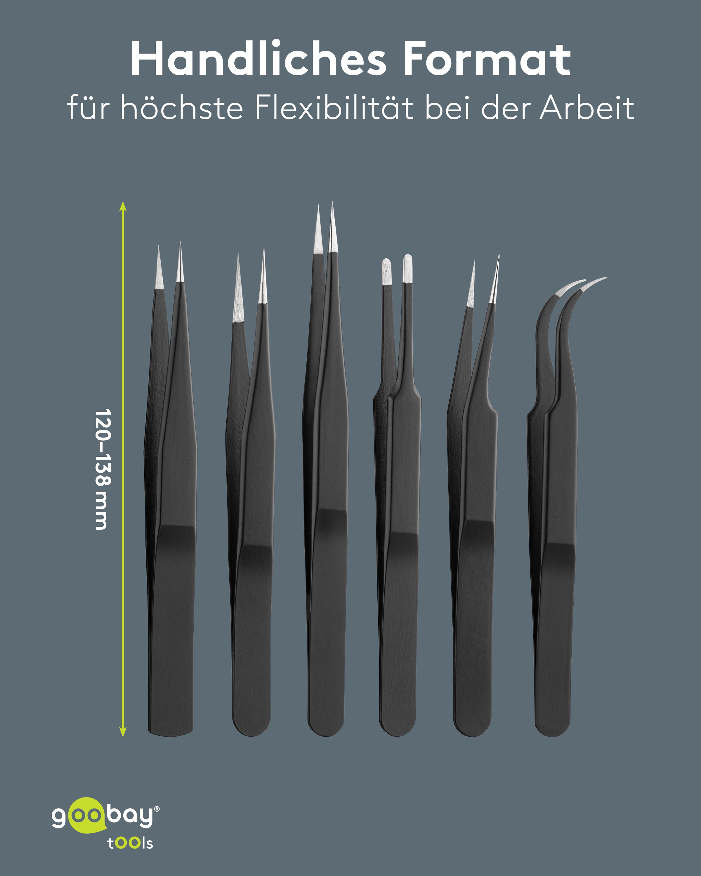 GOOBAY TOOLS Pinzetten-Set, 41256, 6-teilig GOOBAY TOOLS Pinzetten-Set, 41256, 6-teilig
