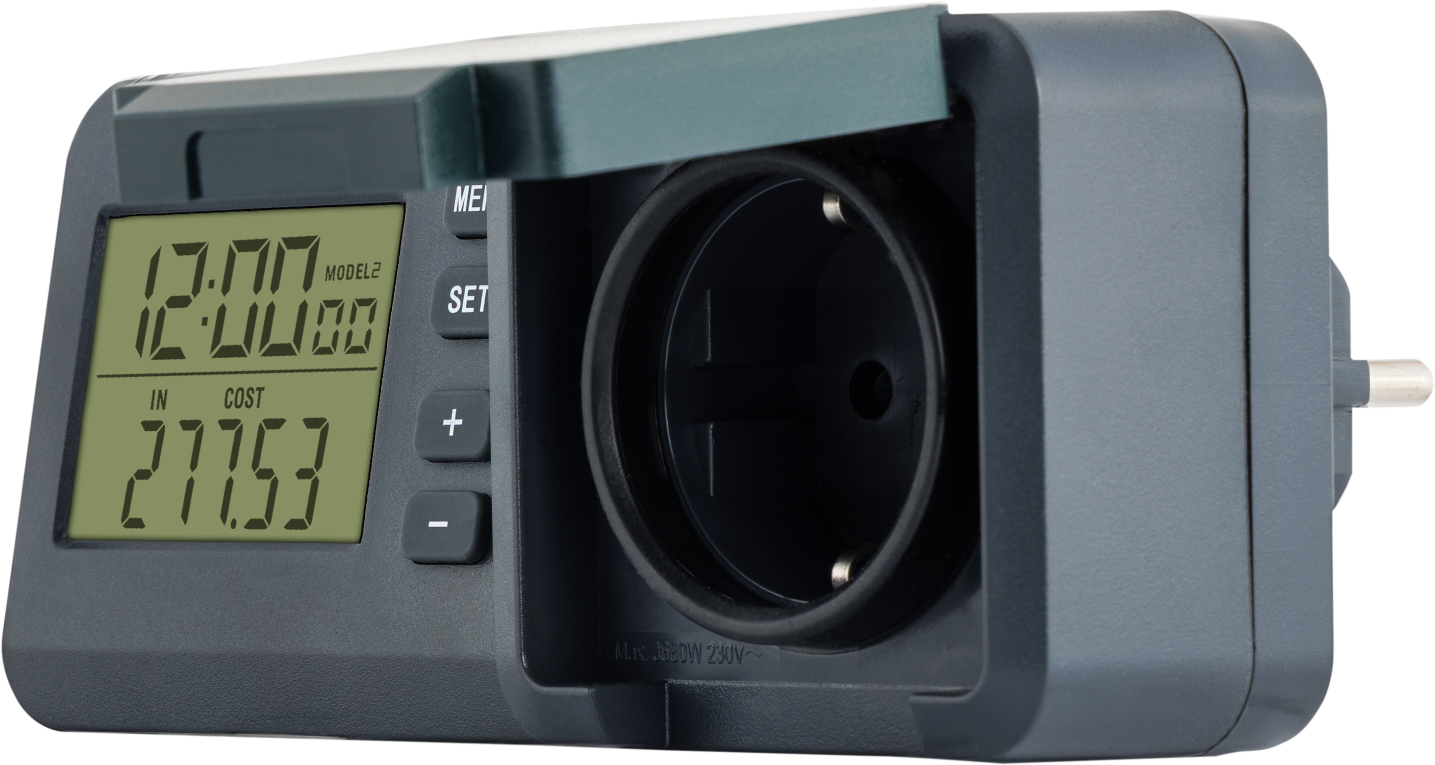 REV Energiekostenmessgerät EP011CTL-GR, LCD-Display, IP44, schwarz/grün REV ENERGIEKOSTENMESSGERÄT EP011CTL-GR, LCD-DISPLAY, IP44, SCHWARZ-GRÜN