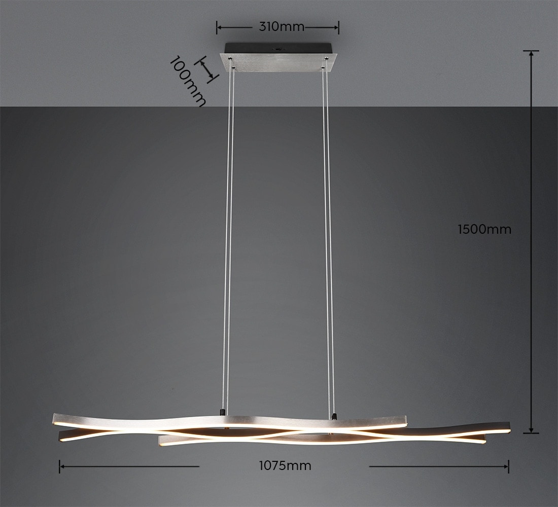 TRIO LED-Pendelleuchte Blaze 341210305 aluminiumfarbig, 35 W, 4300 lm, CCT TRIO LED-Pendelleuchte Blaze 341210305 aluminiumfarbig, 35 W, 4300 lm, CCT