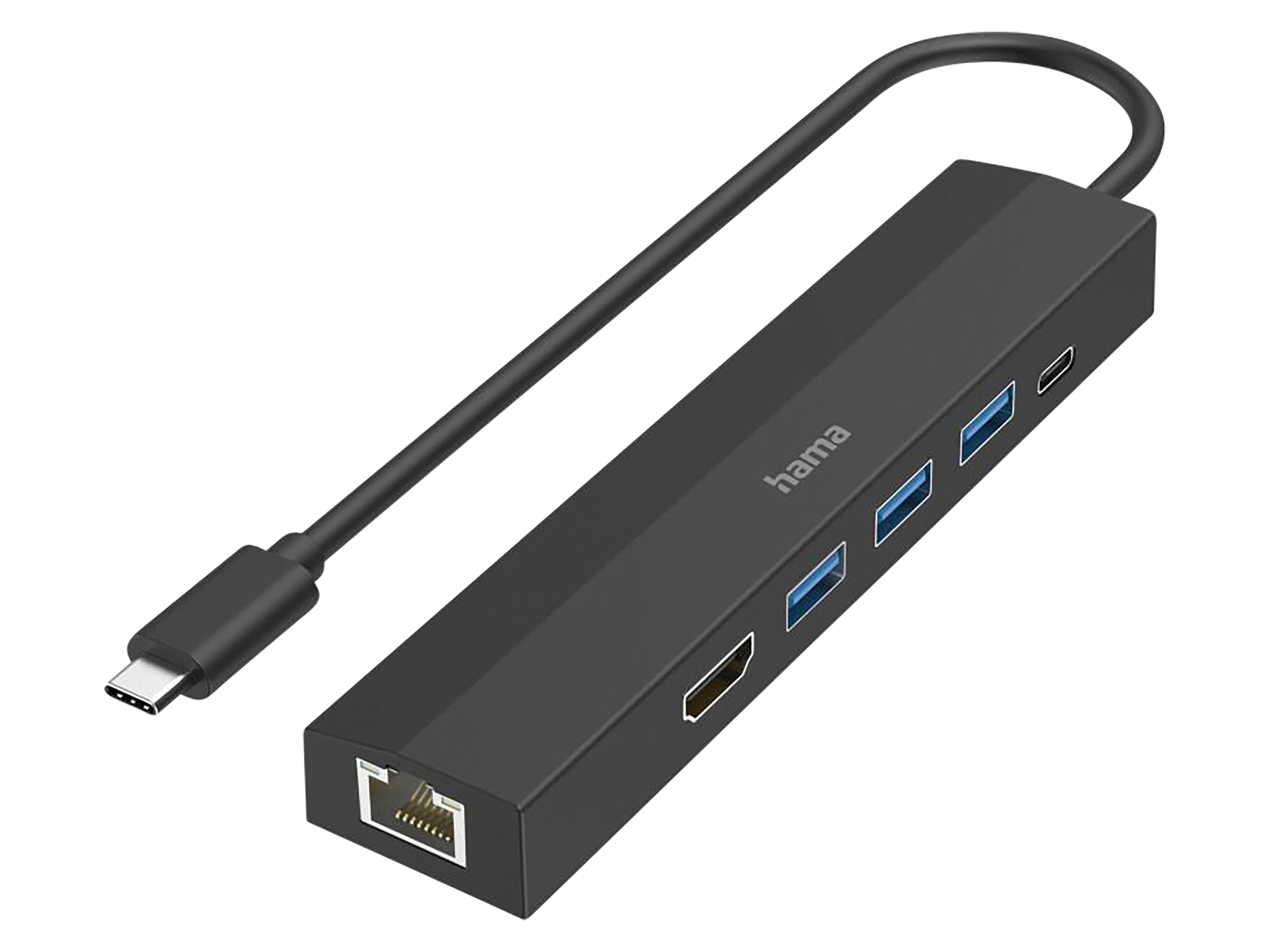 HAMA USB-C-Hub, Multiport, 6 Ports, 3x USB-A, USB-C, HDMI™, LAN/Ethernet HAMA USB-C Hub Mulitport