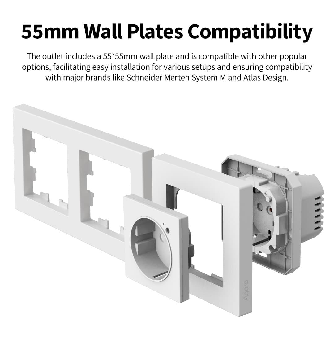 AQARA Smart Steckdose WP-P01D, Wall Outlet H2, weiß AQARA Smart Steckdose WP-P01D, Wall Outlet H2, weiß