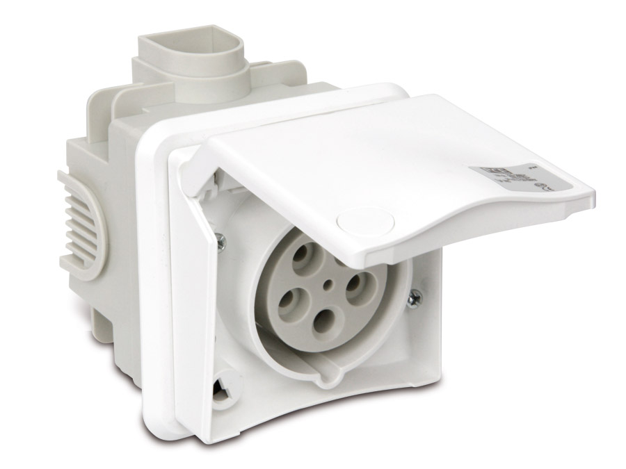 PCE CEE-Unterputzsteckdose 16 A, 400 V, IP44 PCE CEE-Unterputzsteckdose 16 A, 400 V, IP44