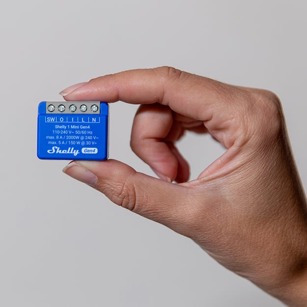 SHELLY Relais 1 Mini Gen4, 8 A, WLAN, Bluetooth, blau SHELLY Relais 1 Mini Gen4, 8 A, WLAN, Bluetooth, blau