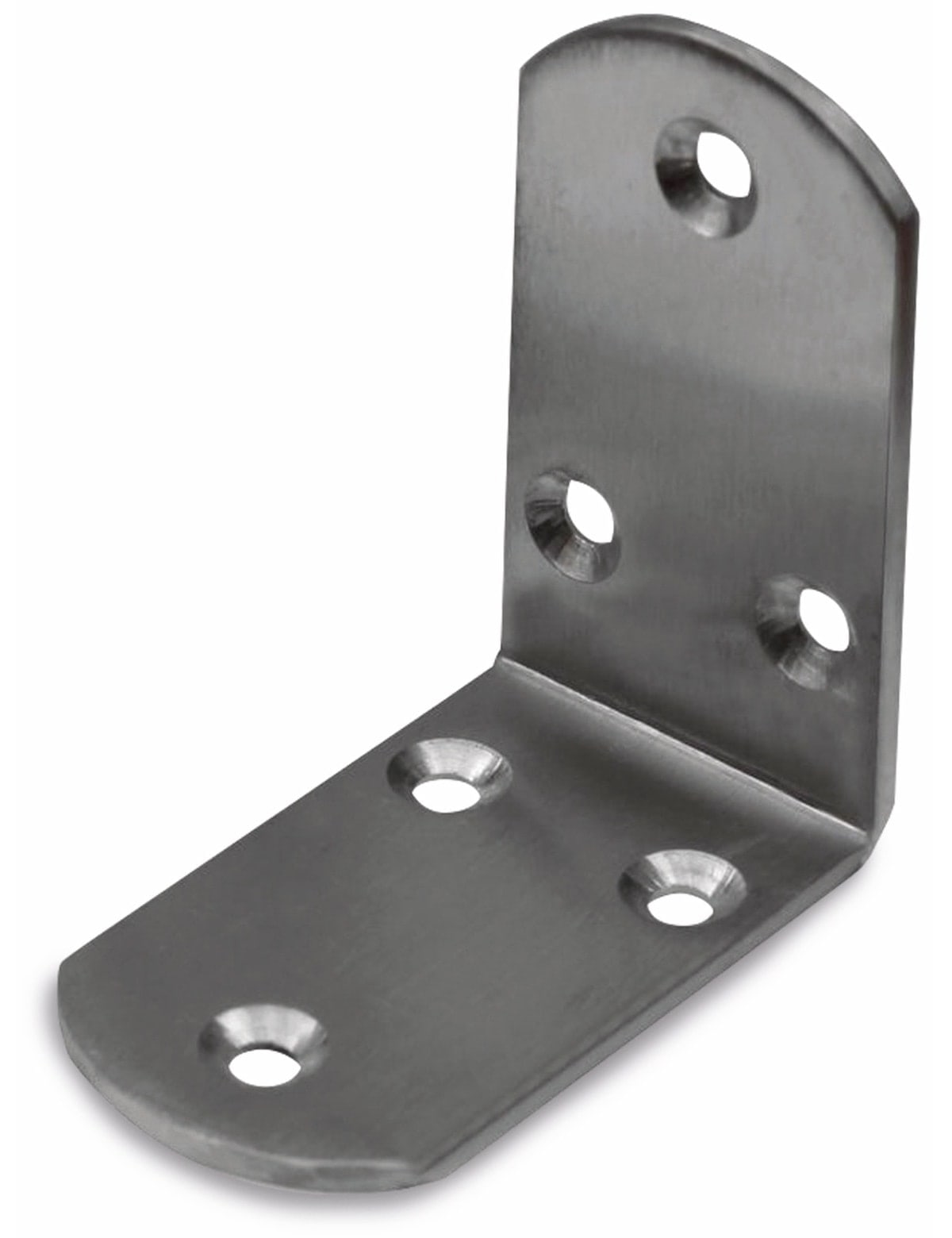Winkelverbinder, Edelstahl, abgerundet, 65x65x38 mm Winkelverbinder, Edelstahl, abgerundet, 65x65x38 mm