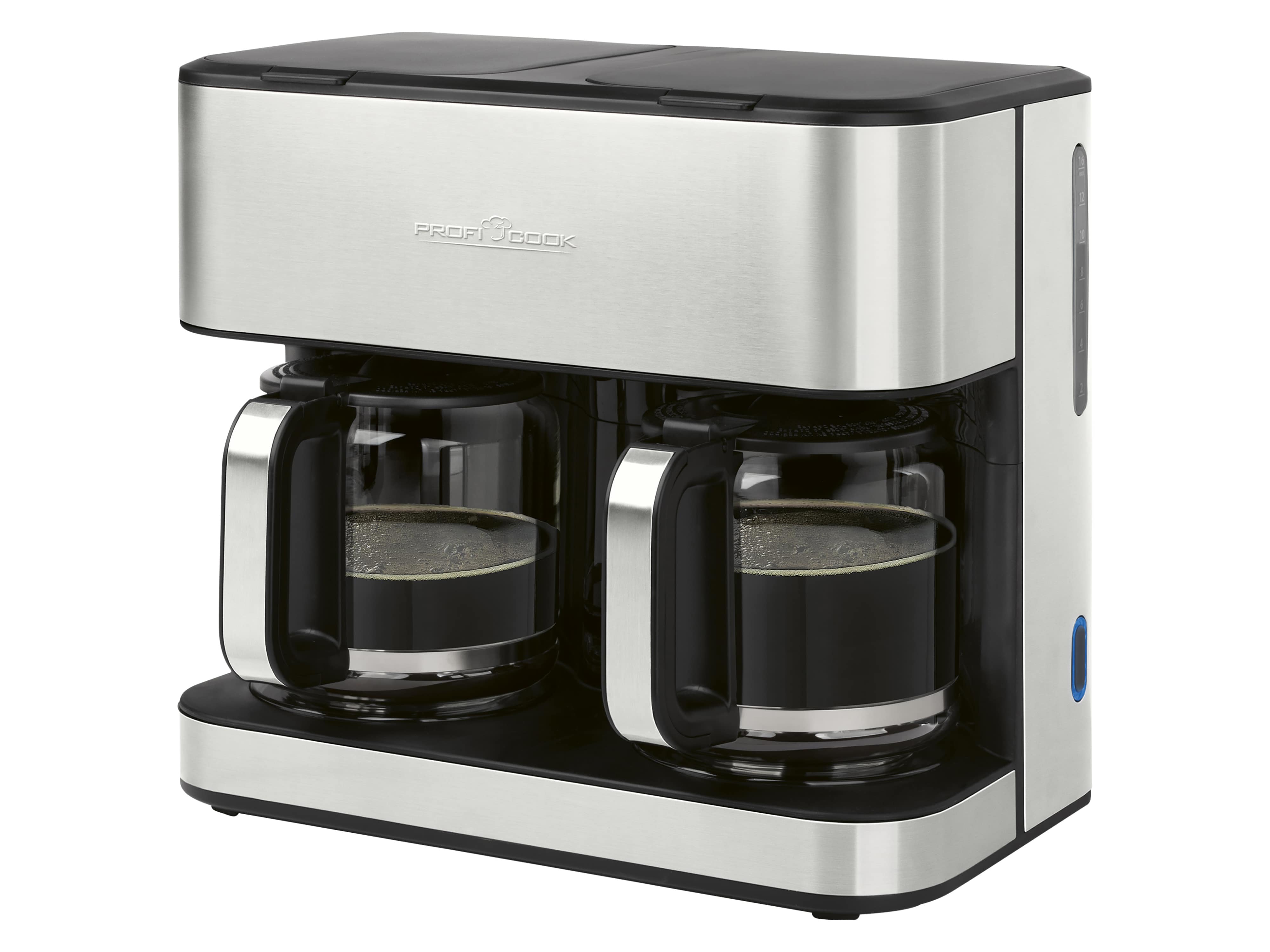 PROFI COOK Doppelkaffeemaschine PC-KAD, 1308, 3,6 L, 2000 W, edelstahl