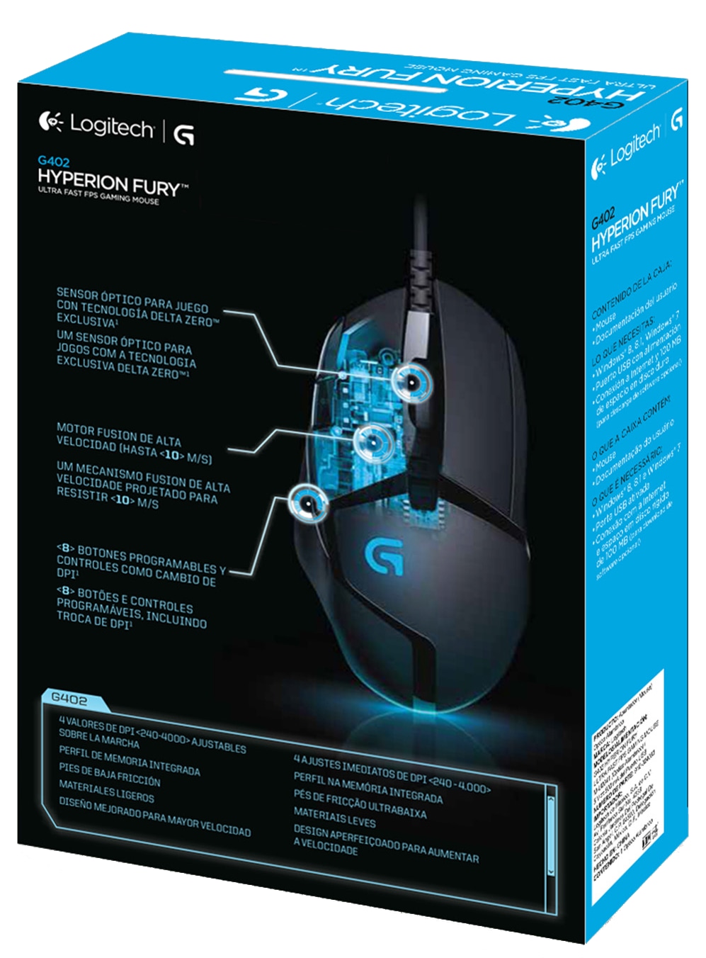 LOGITECH Gamingmaus G402 Hyperion Fury LOGITECH Gamingmaus G402 Hyperion Fury