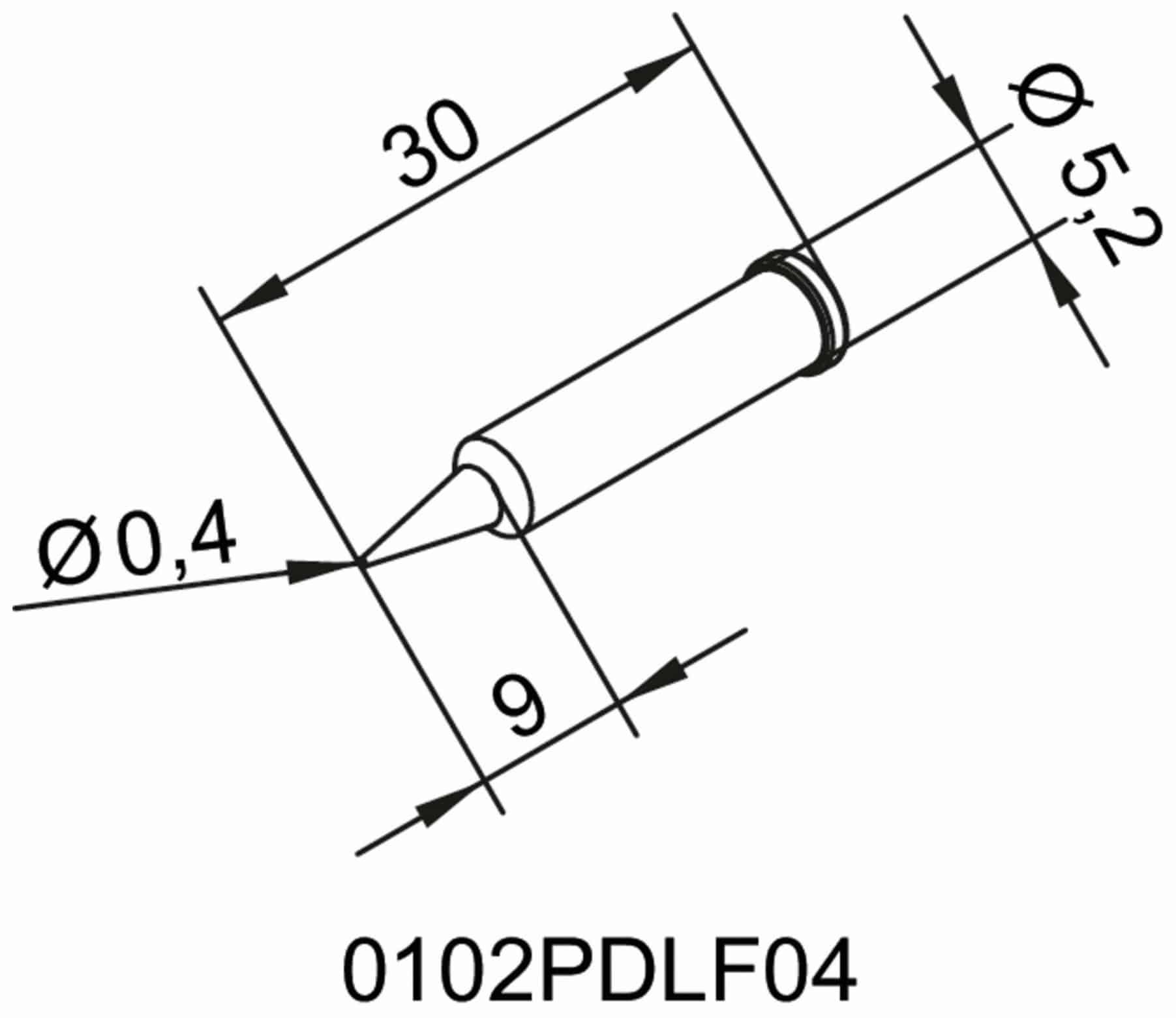ERSA Lötspitze, 0102PDLF04/SB, bleistiftspitz, 0,4 mm ERSA Lötspitze, 0102PDLF04/SB, bleistiftspitz, 0,4 mm