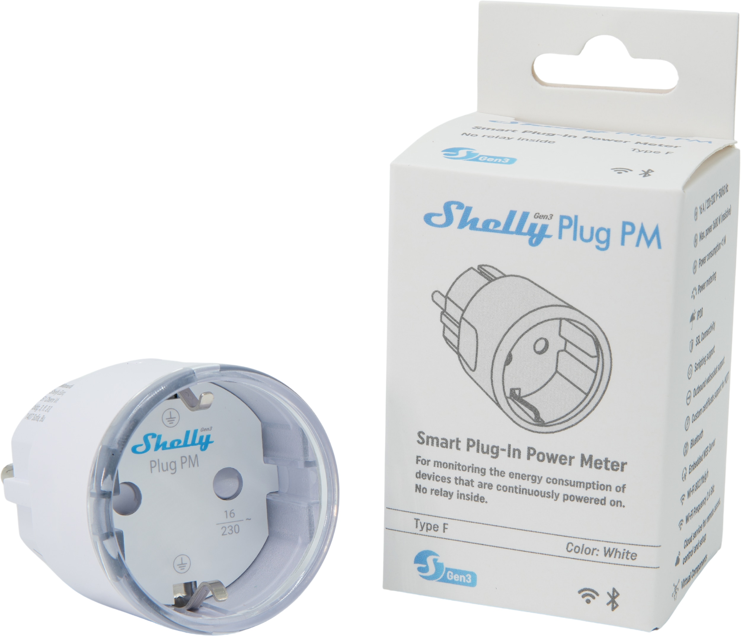 SHELLY WLAN-Steckdose Plug PM Gen3, weiß