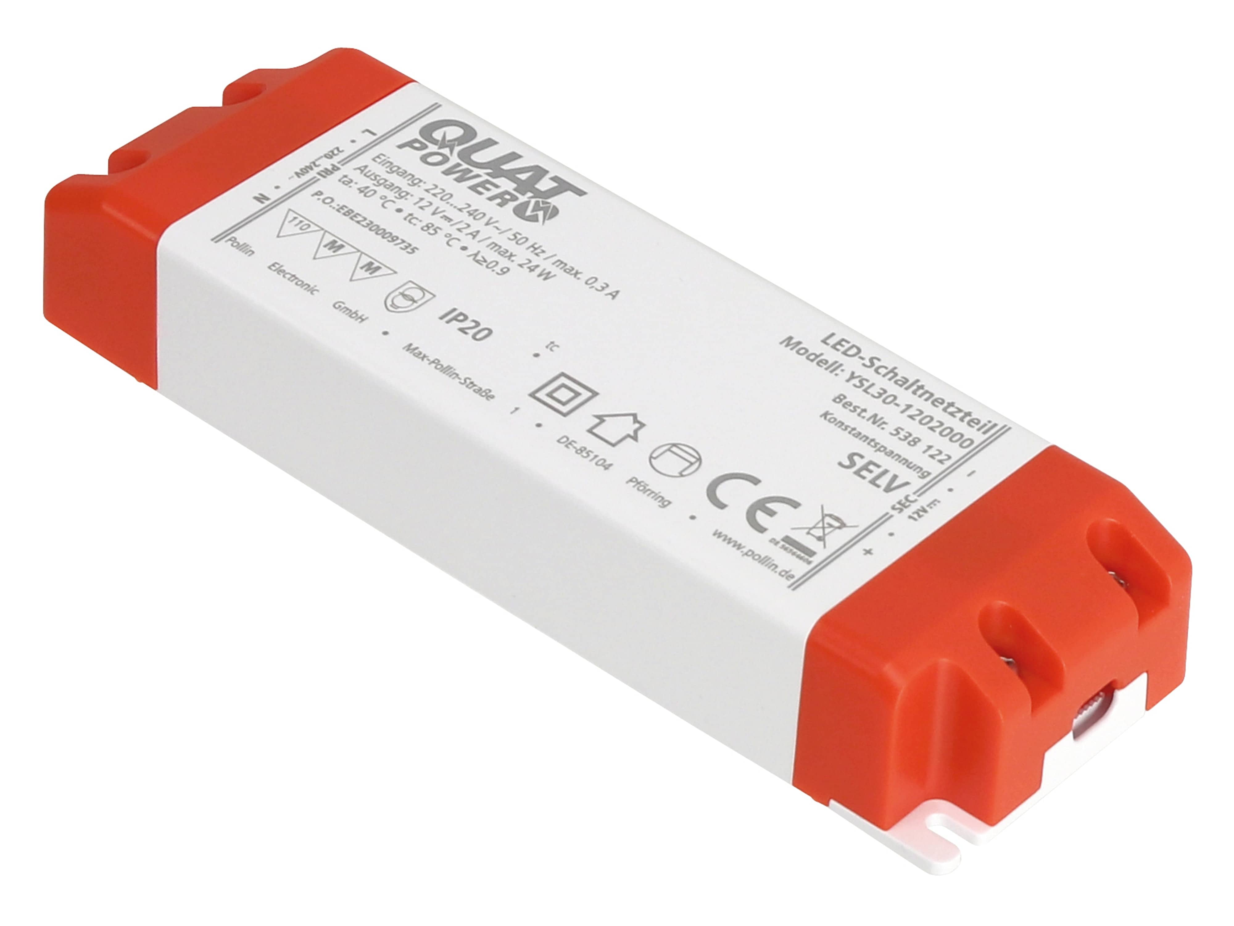 QUATPOWER LED-Schaltnetzteil YSL30-1202000 12 V-, 24 W QUATPOWER LED-Schaltnetzteil YSL30-1202000 12 V-, 24 W