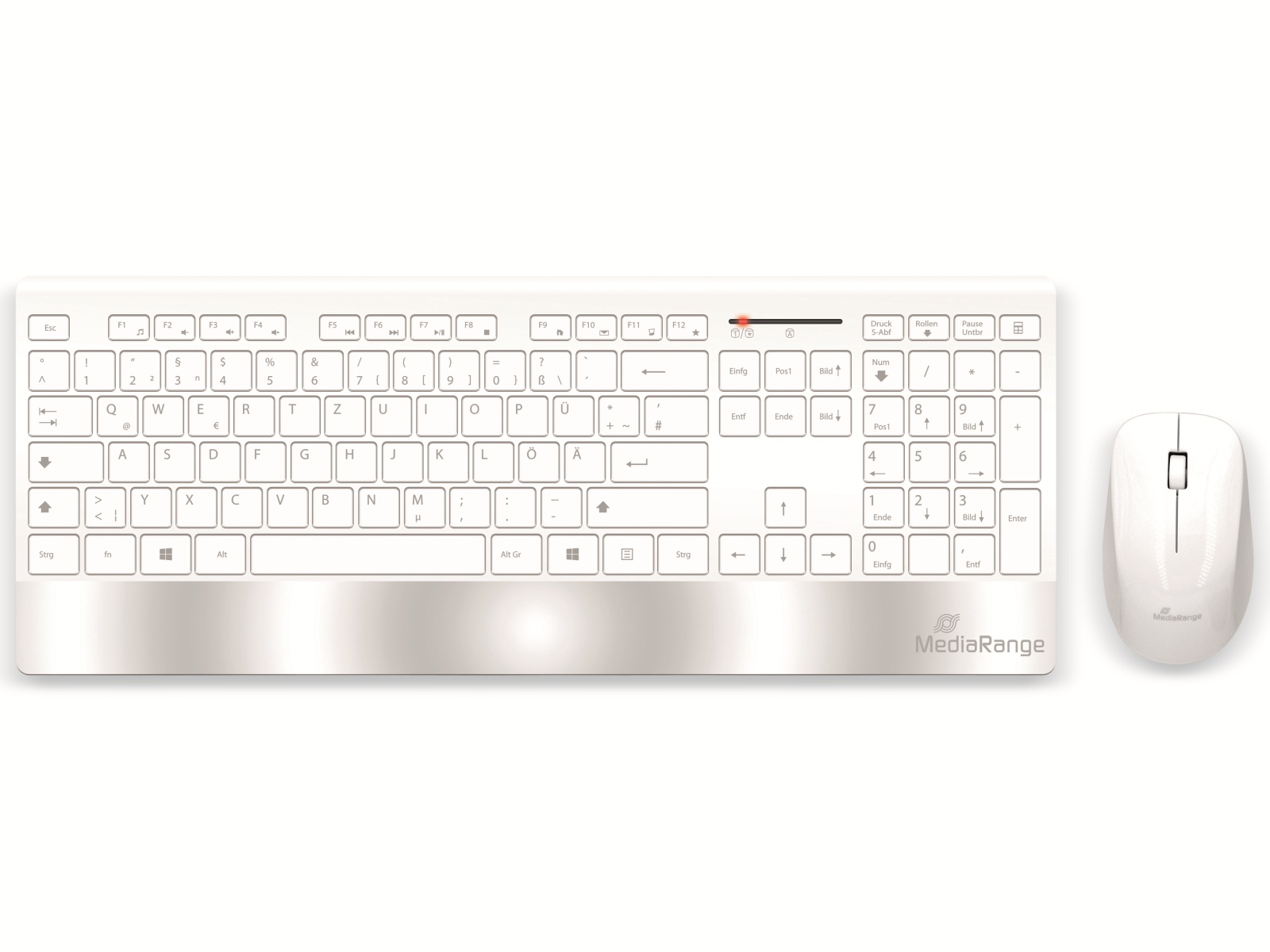 MEDIARANGE Funk-Tastatur- und Maus-Set MROS106, QWERTZ, weiß/silber MEDIARANGE Funk-Tastatur- und Maus-Set MROS106, QWERTZ, weiß/silber