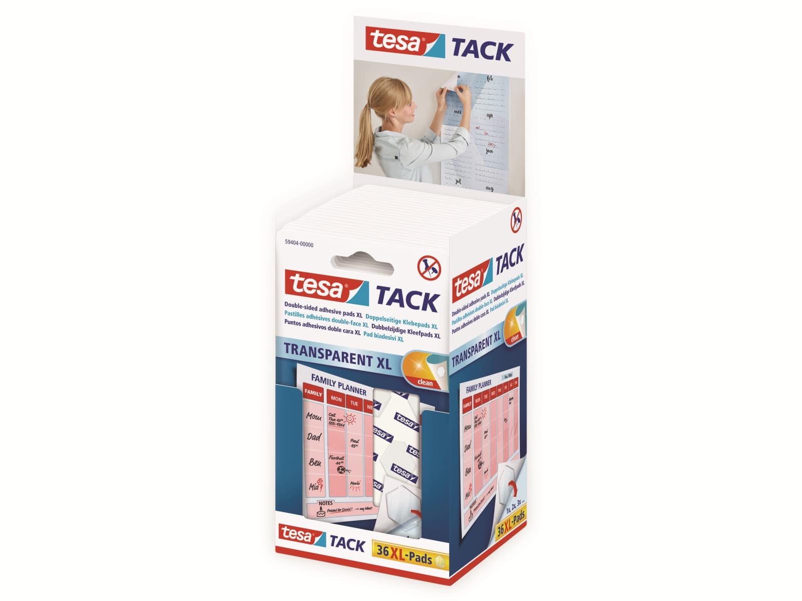 TESA Tack® Doppelseitige Klebepads XL, 36 Stück, 59404-00000-00 TESA Tack® Doppelseitige Klebepads XL, 36 Stück, 59404-00000-00