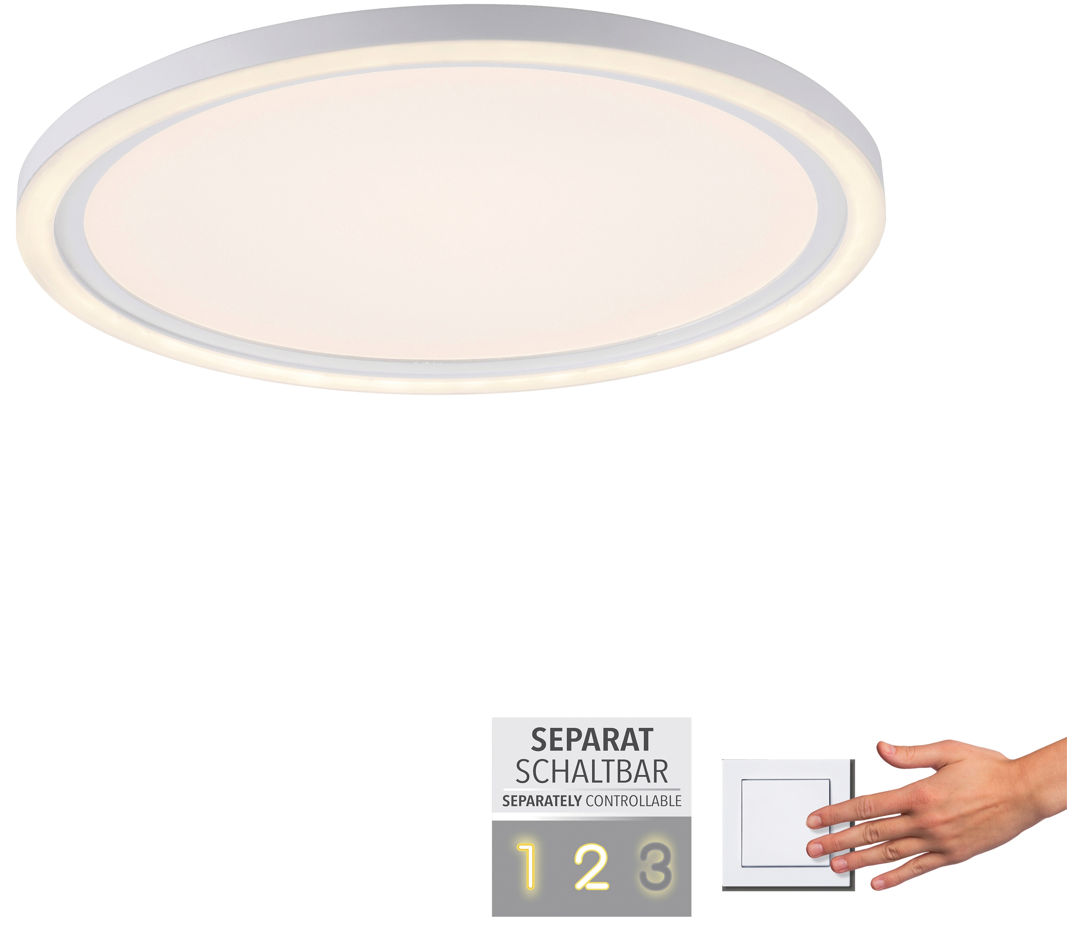 JUST LIGHT LED-Deckenleuchte 14883-16 weiß, 23,5 W, 2600 lm, 3000 K, getrennt schaltbar JUST LIGHT LED-Deckenleuchte 14883-16 weiß, 23,5 W, 2600 lm, 3000 K, getrennt schaltbar