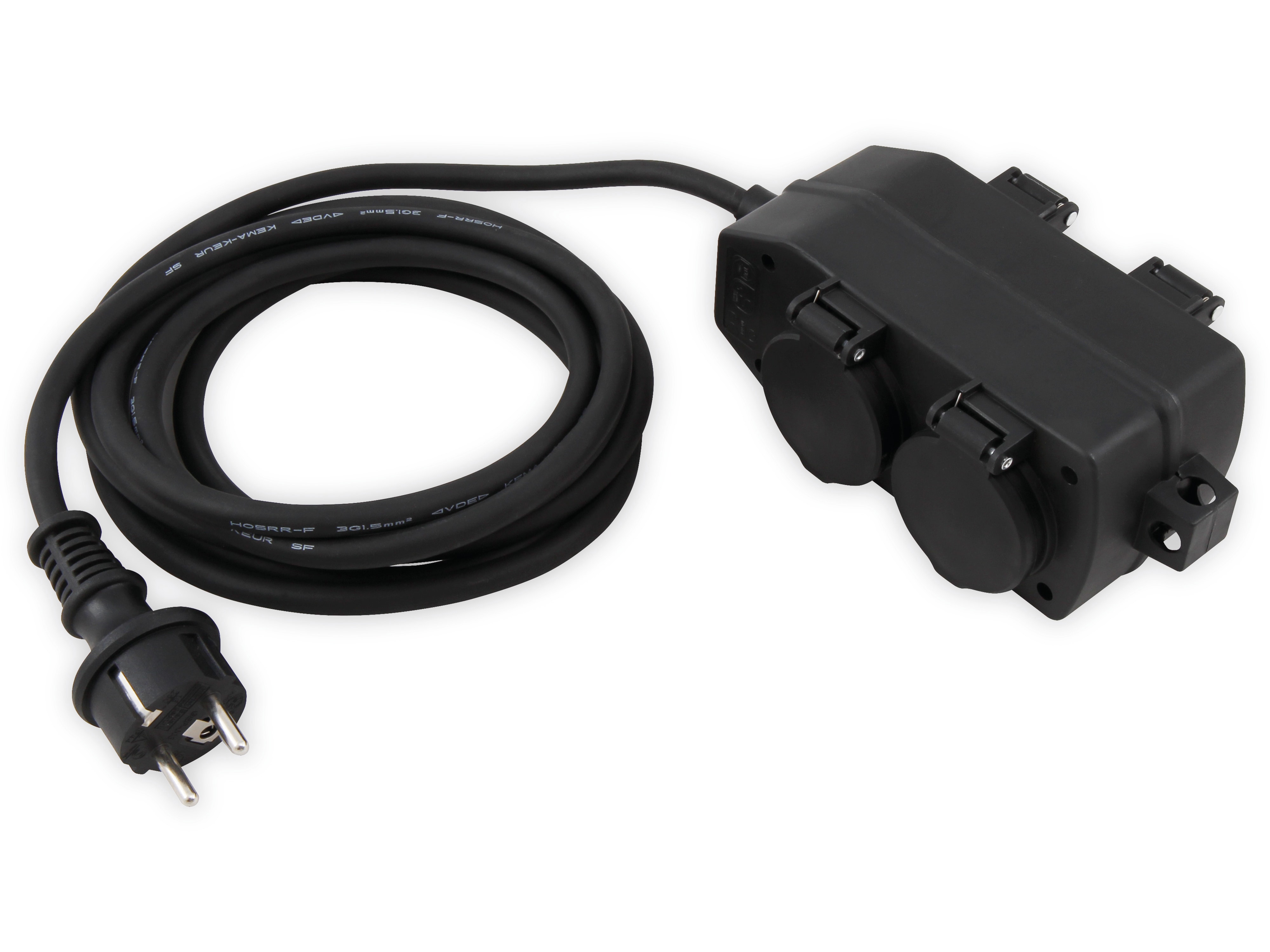 MCPOWER Steckdosenblock, 4-fach, IP44, Außenbereich, 3 m Zuleitung MCPOWER Steckdosenblock, 4-fach, IP44, Außenbereich, 3 m Zuleitung