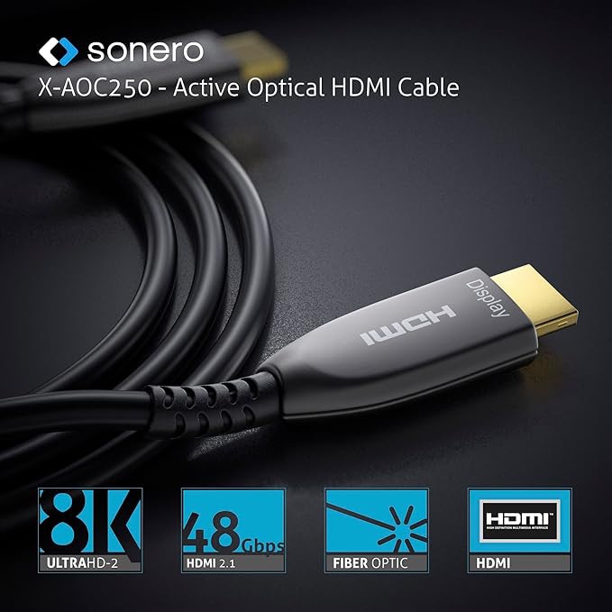 SONERO Aktives HDMI Kabel X-AOC250-200, AOC Extender Kabel 8K, 20m SONERO Aktives HDMI Kabel X-AOC250-200, AOC Extender Kabel 8K, 20m