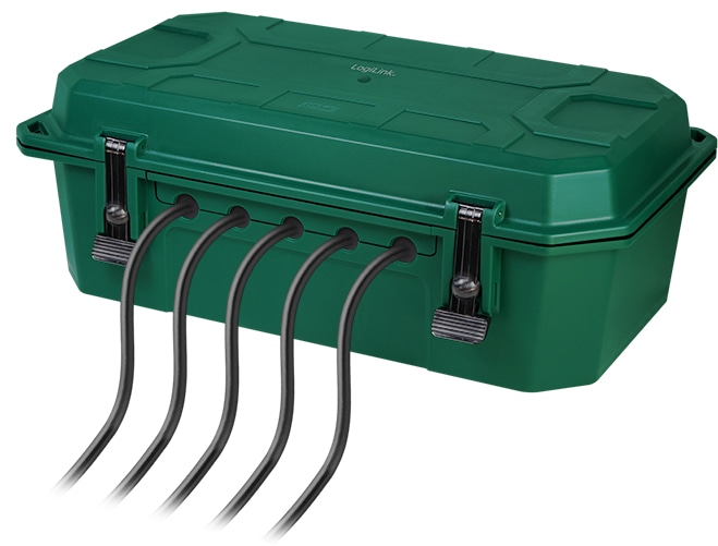 LOGILINK Kabelschutzbox LPS284, 4-fach, Steckerleiste, IP54, grün LOGILINK Kabelschutzbox LPS284, 4-fach, Steckerleiste, IP54, grün