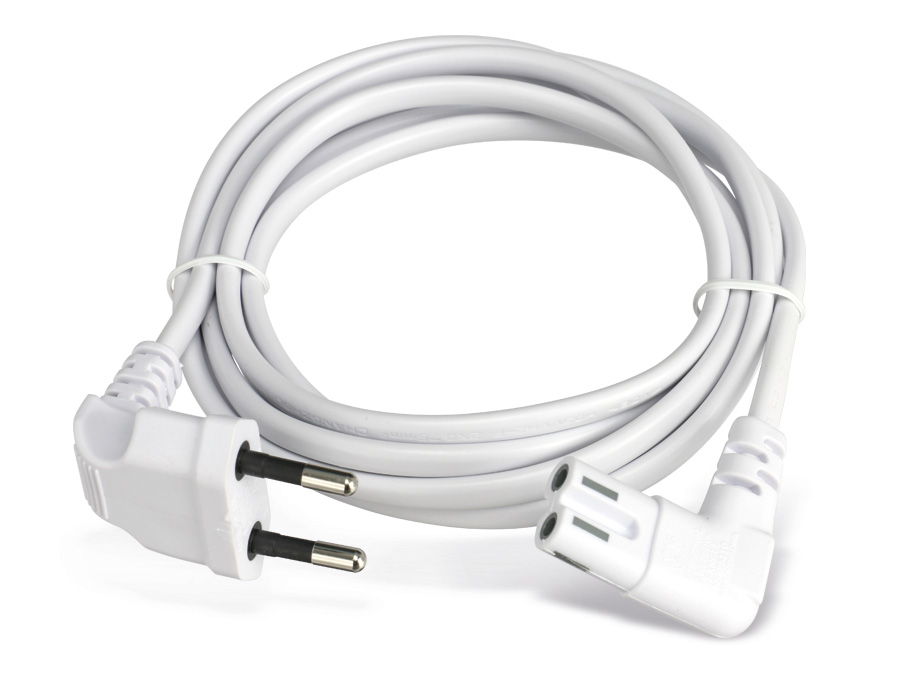 GOOBAY Euro-Netzkabel, weiß, 1 m GOOBAY Euro-Netzkabel, weiß, 1 m
