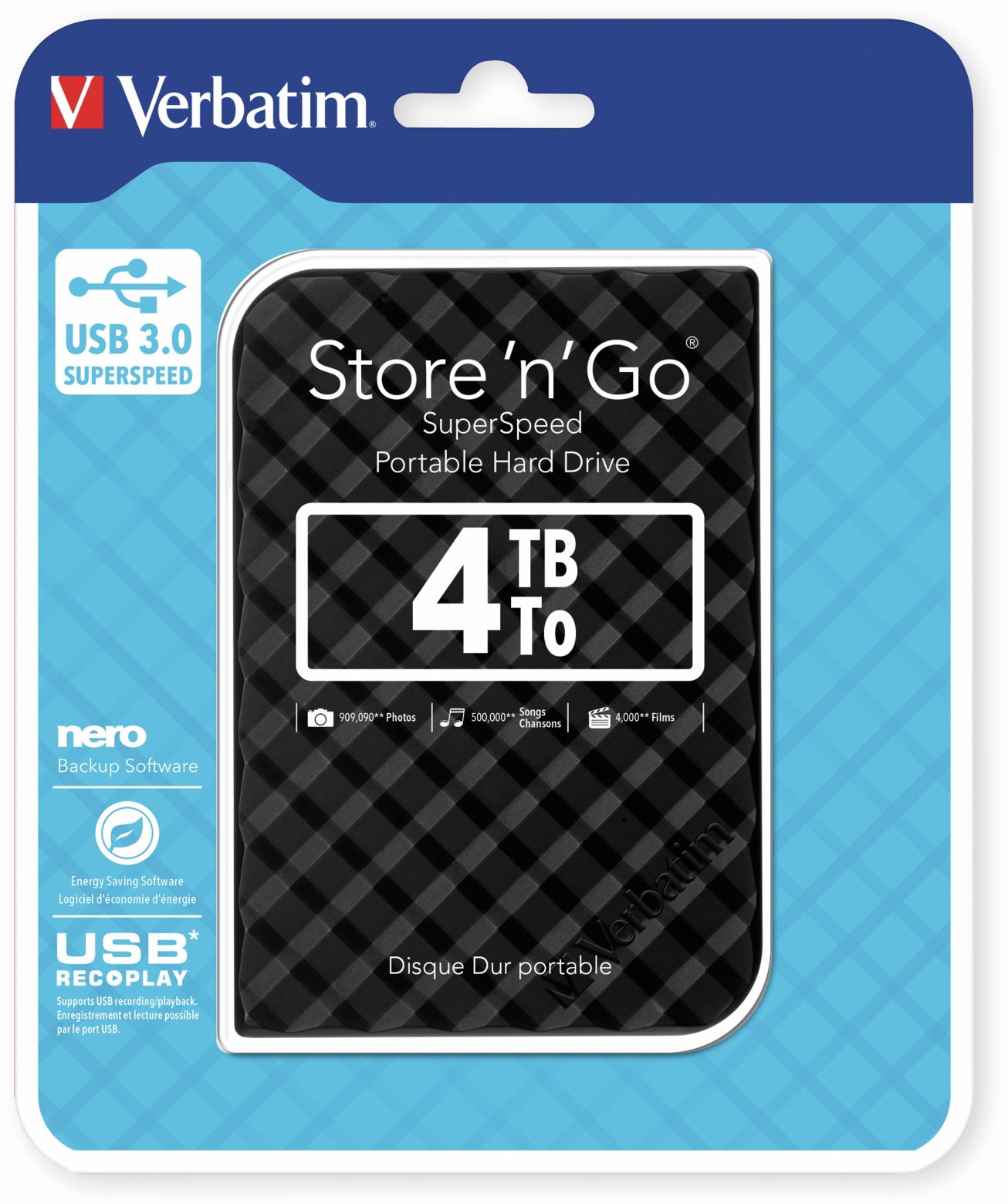 VERBATIM USB3.0 HDD Store´n´Go Gen2, 4 TB, schwarz