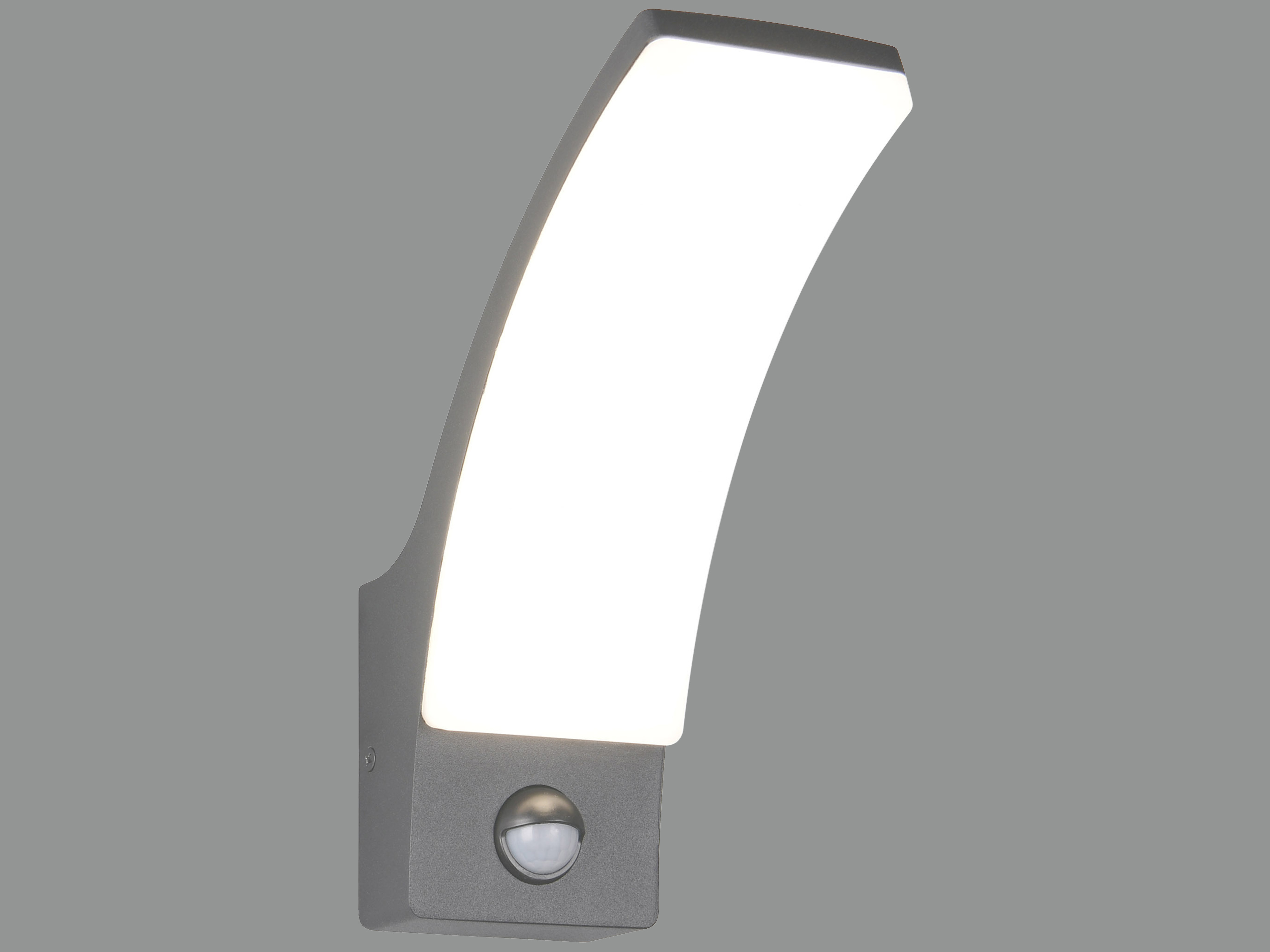REALITY LED-Wandleuchte Beja R23359142, mit Bewegungssensor, 12,5W, 4000K, 1650lm, neutalweiß, IP44, Anthrazit