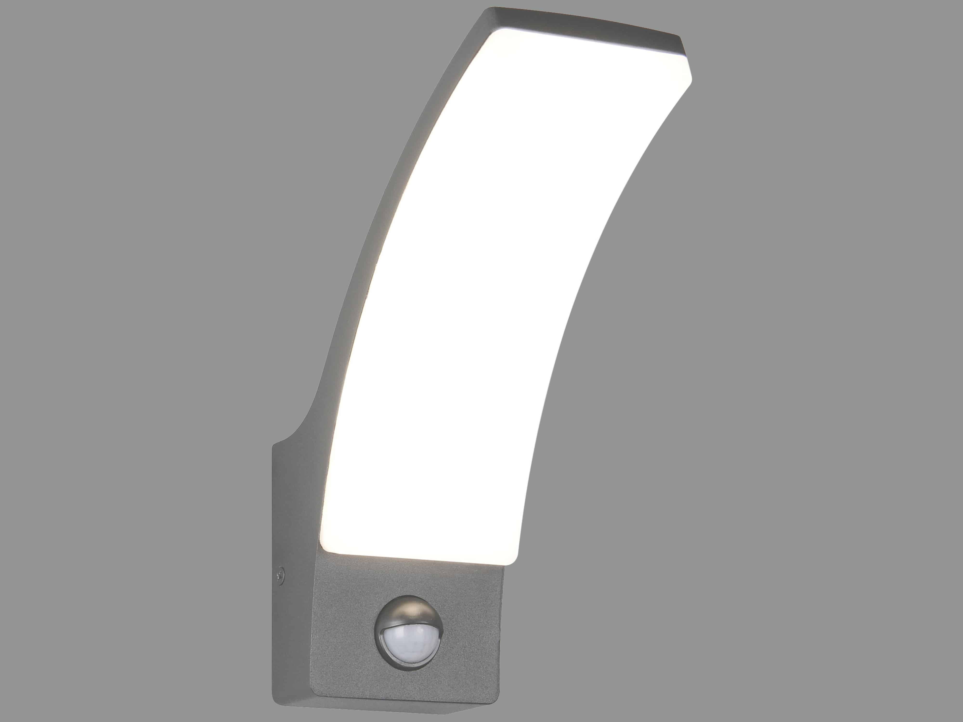 REALITY LED-Wandleuchte Beja R23359142, mit Bewegungssensor, 12,5W, 4000K, 1650lm, neutalweiß, IP44, Anthrazit REALITY LED-Wandleuchte Beja R23359142, mit Bewegungssensor, 12,5W, 4000K, 1650lm, neutalweiß, IP44, Anthrazit