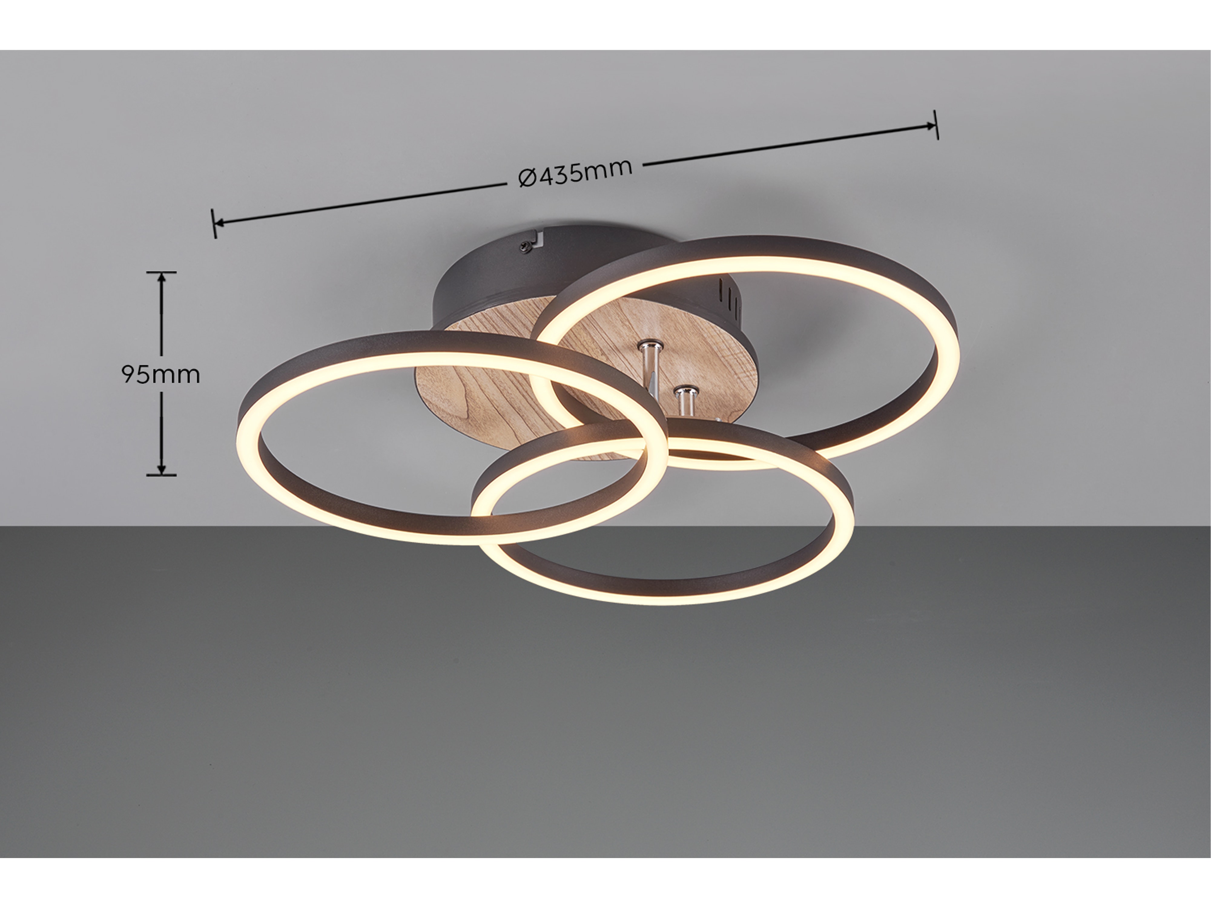 REALITY LED-Deckenleuchte Circle R62823135 Schwarz-Holzoptik, 27 W, 3200 lm CCT REALITY LED-Deckenleuchte Circle R62823135 Schwarz-Holzoptik, 27 W, 3200 lm CCT